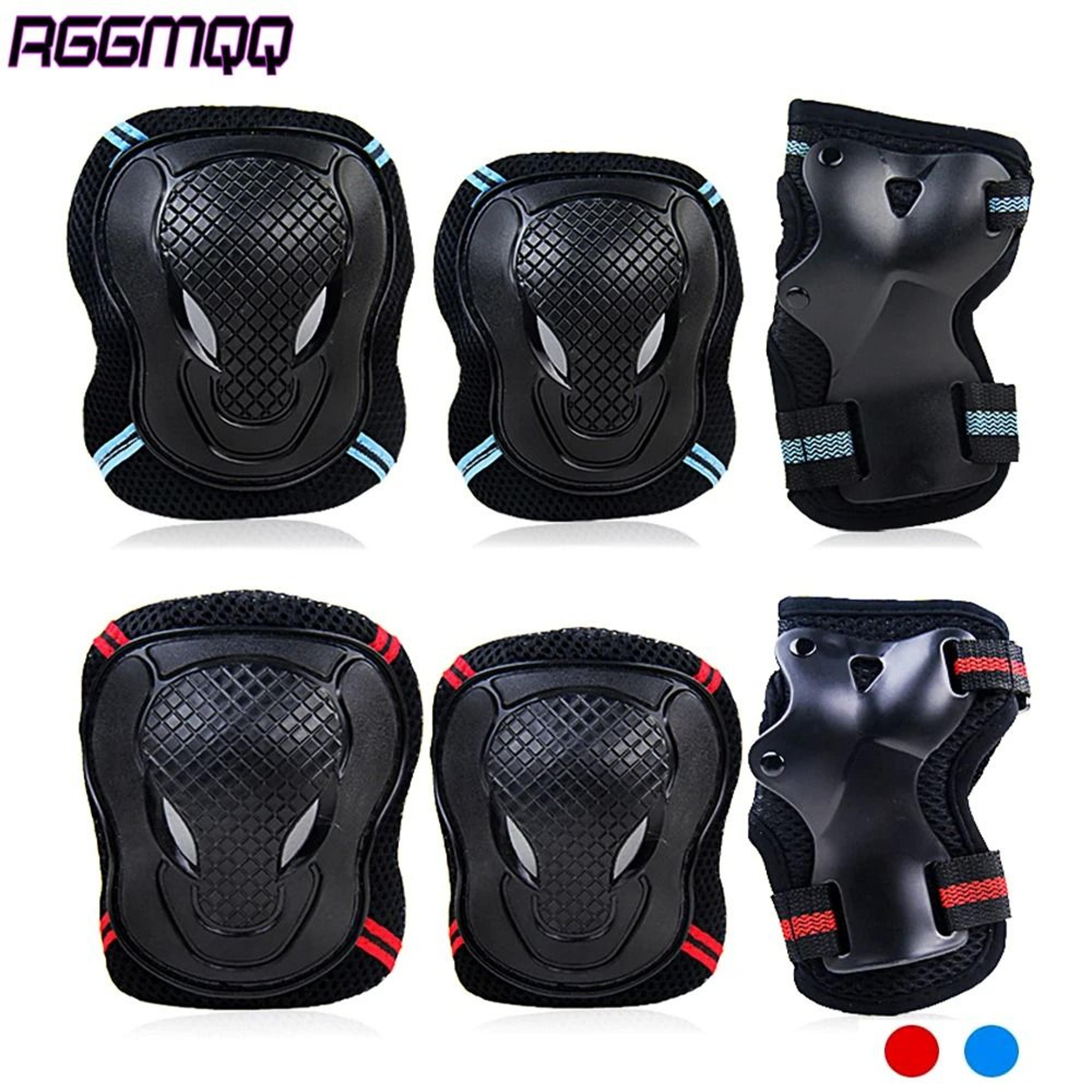 6 piece multi sport protective gear set with knee elbow and wrist guards
