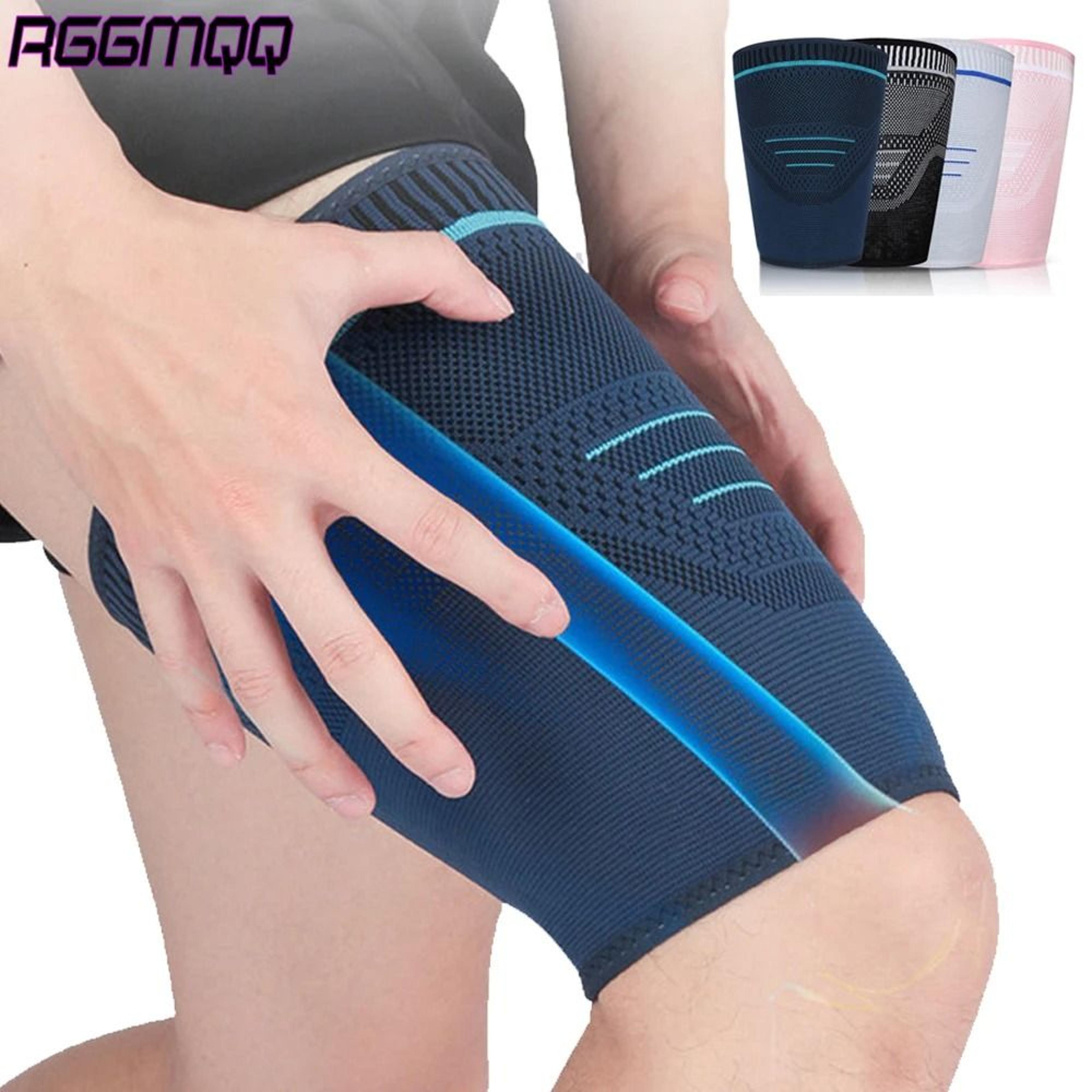 breathable thigh compression sleeve for quad and hamstring support