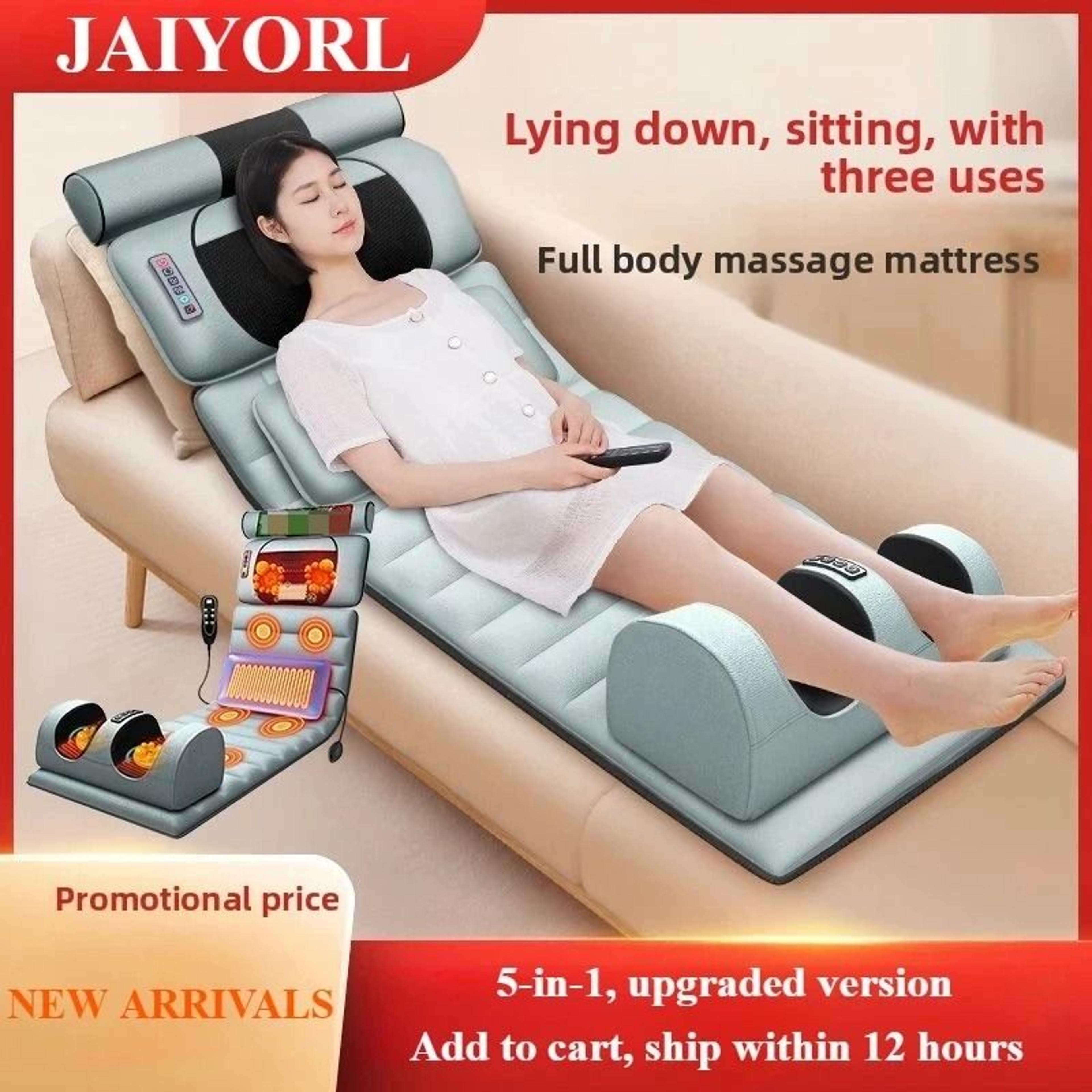 full body massage mattress with heat air compression and kneading