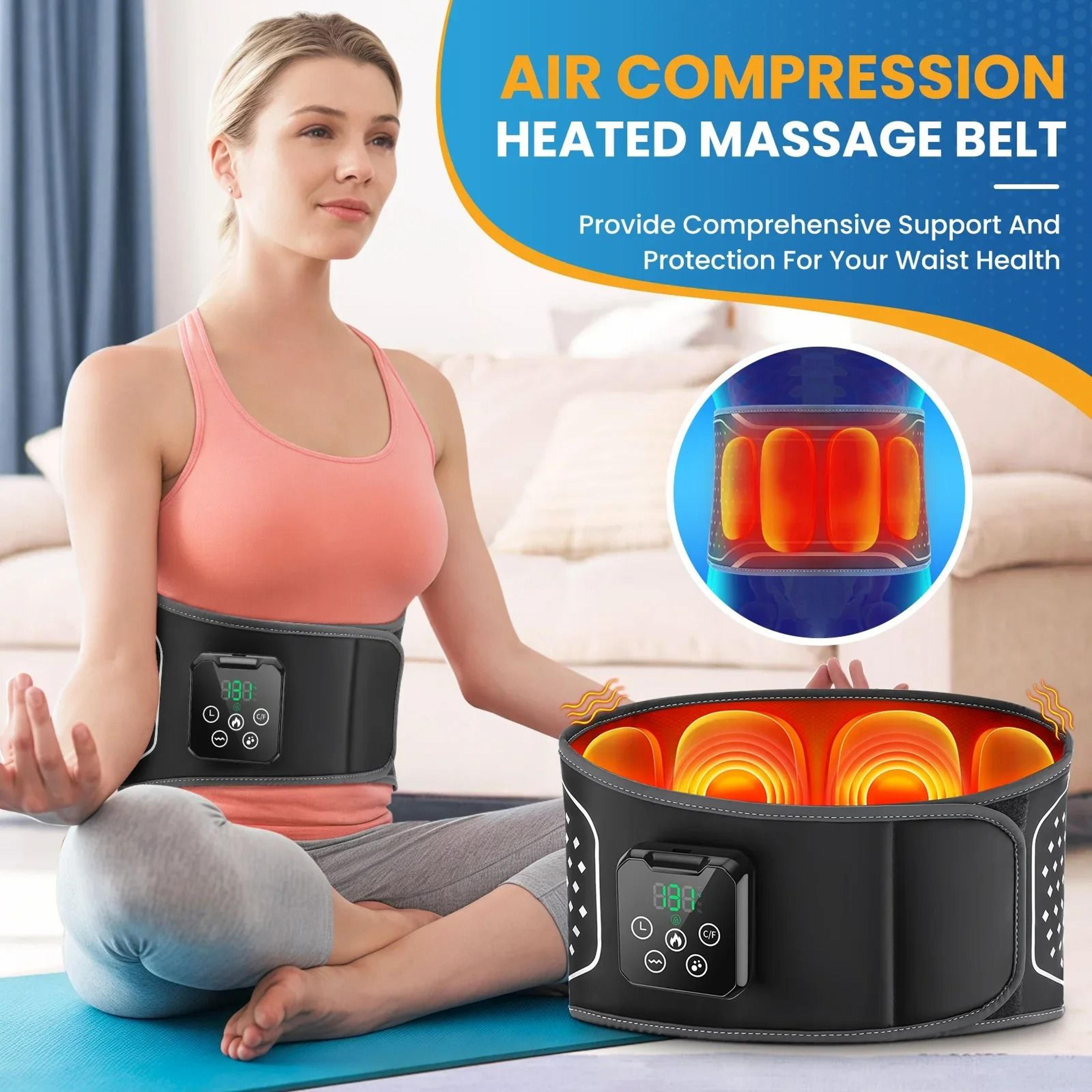 inflatable heated lumbar support belt with vibration massage