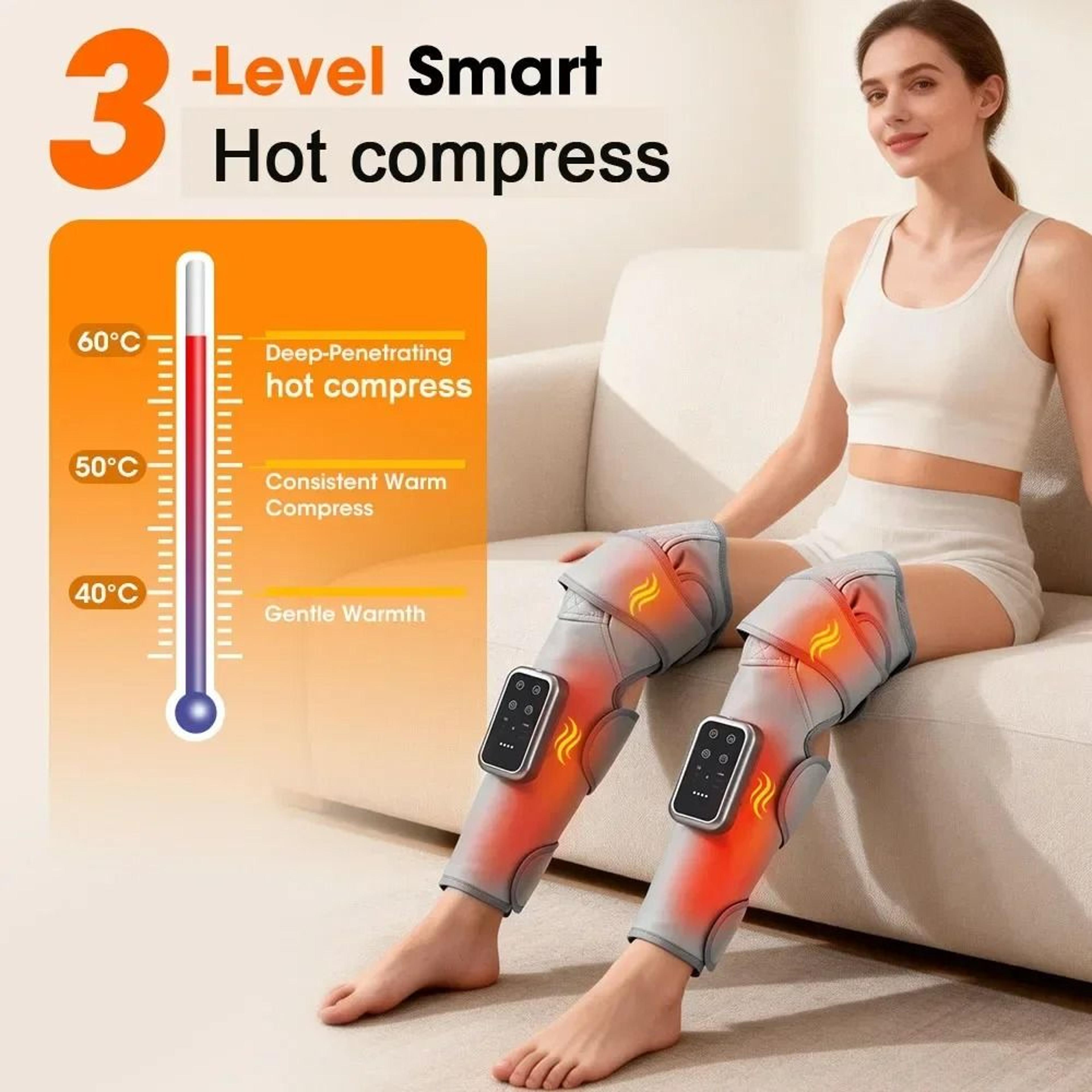 full leg and knee air compression massager with heat