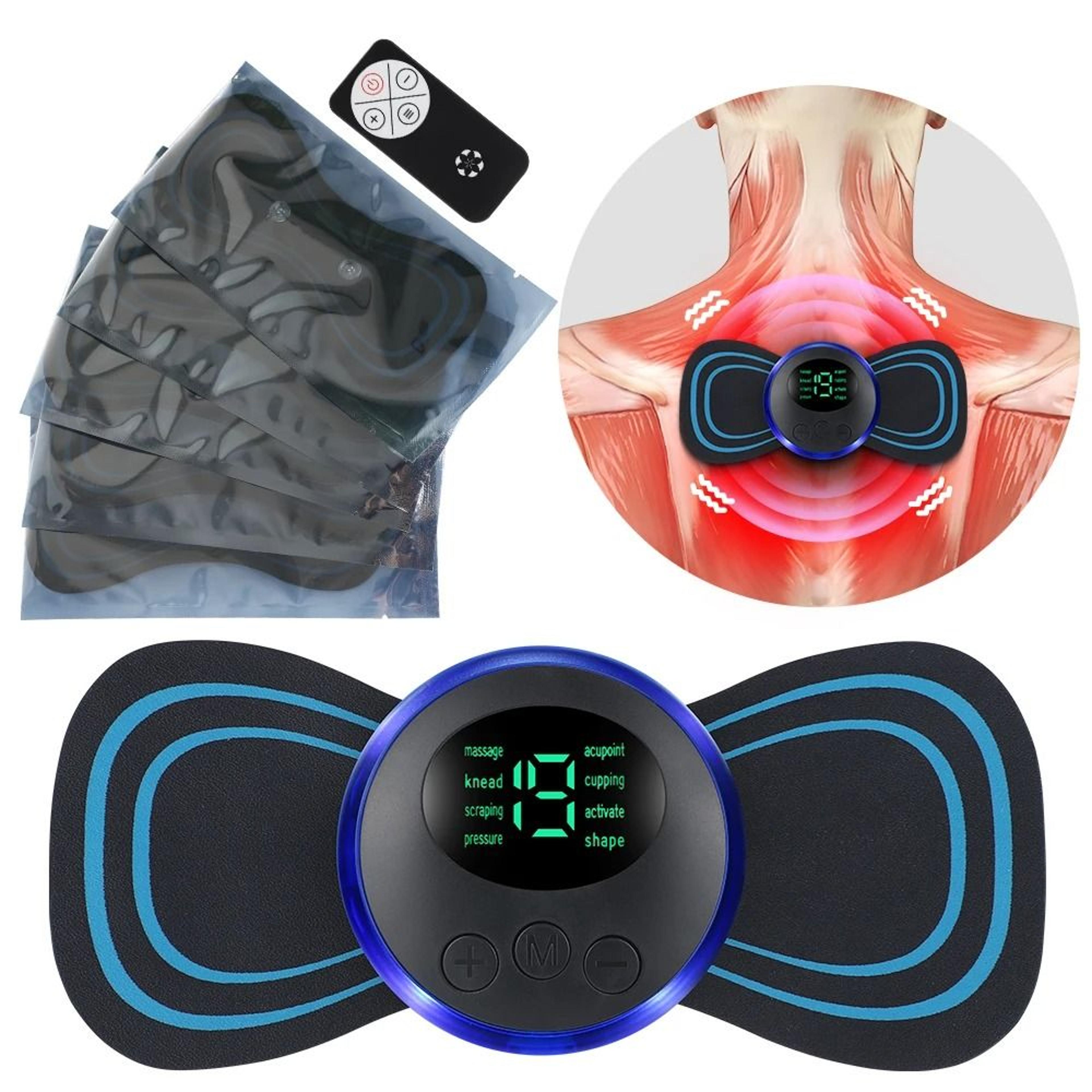 portable ems neck massage pad with five reusable electrode patches