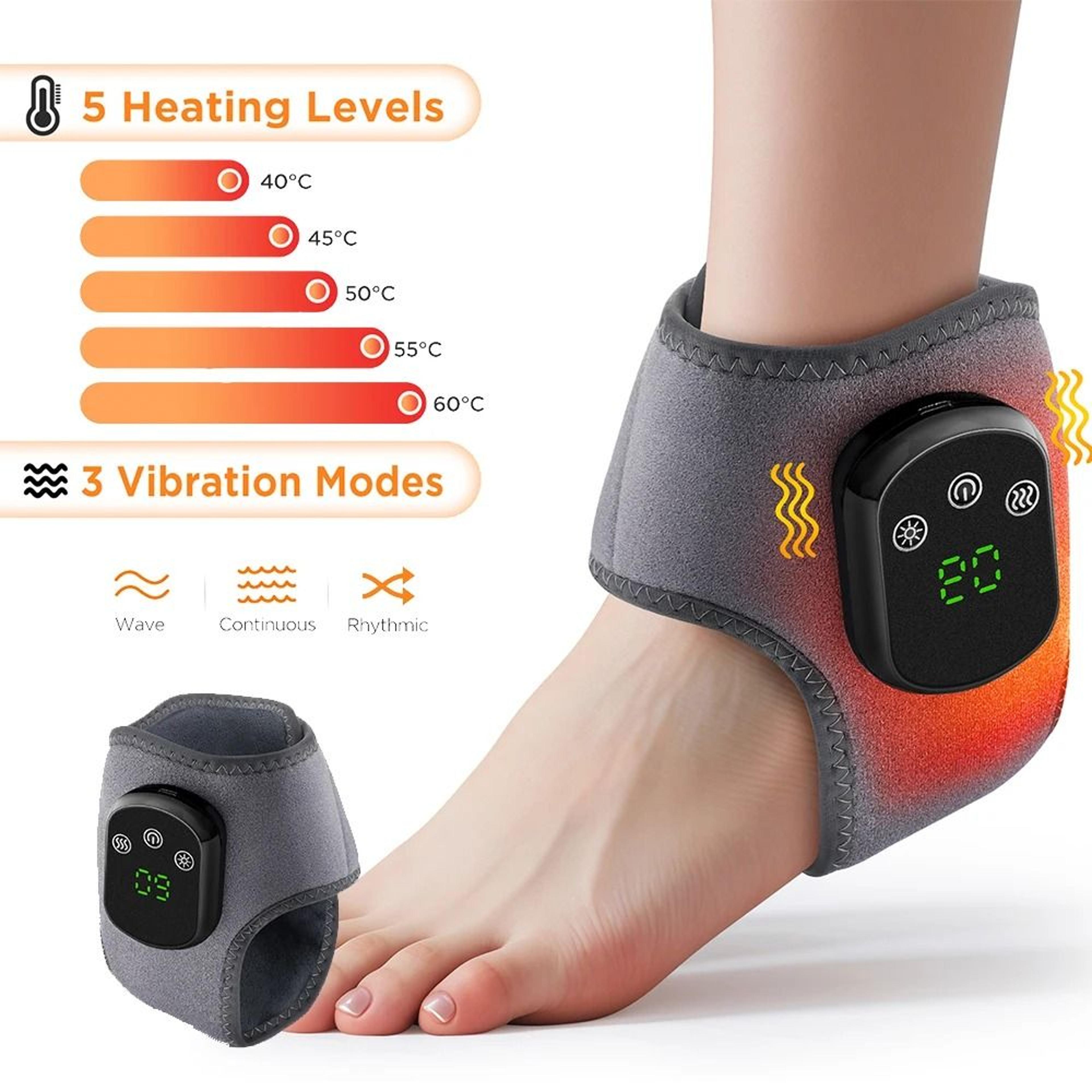 cordless heated ankle wrist and foot massage wrap