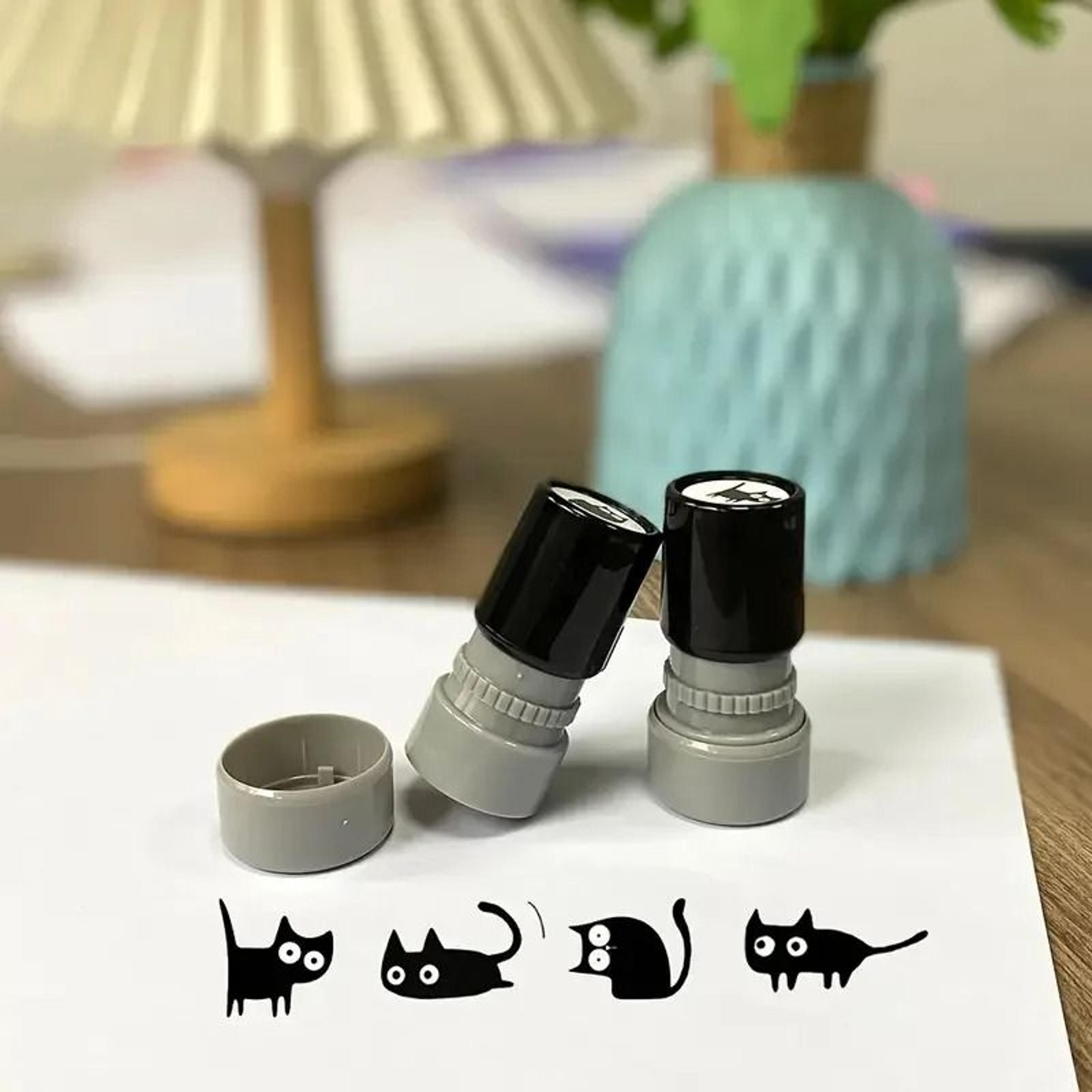cute black cat self inking stamp for journaling