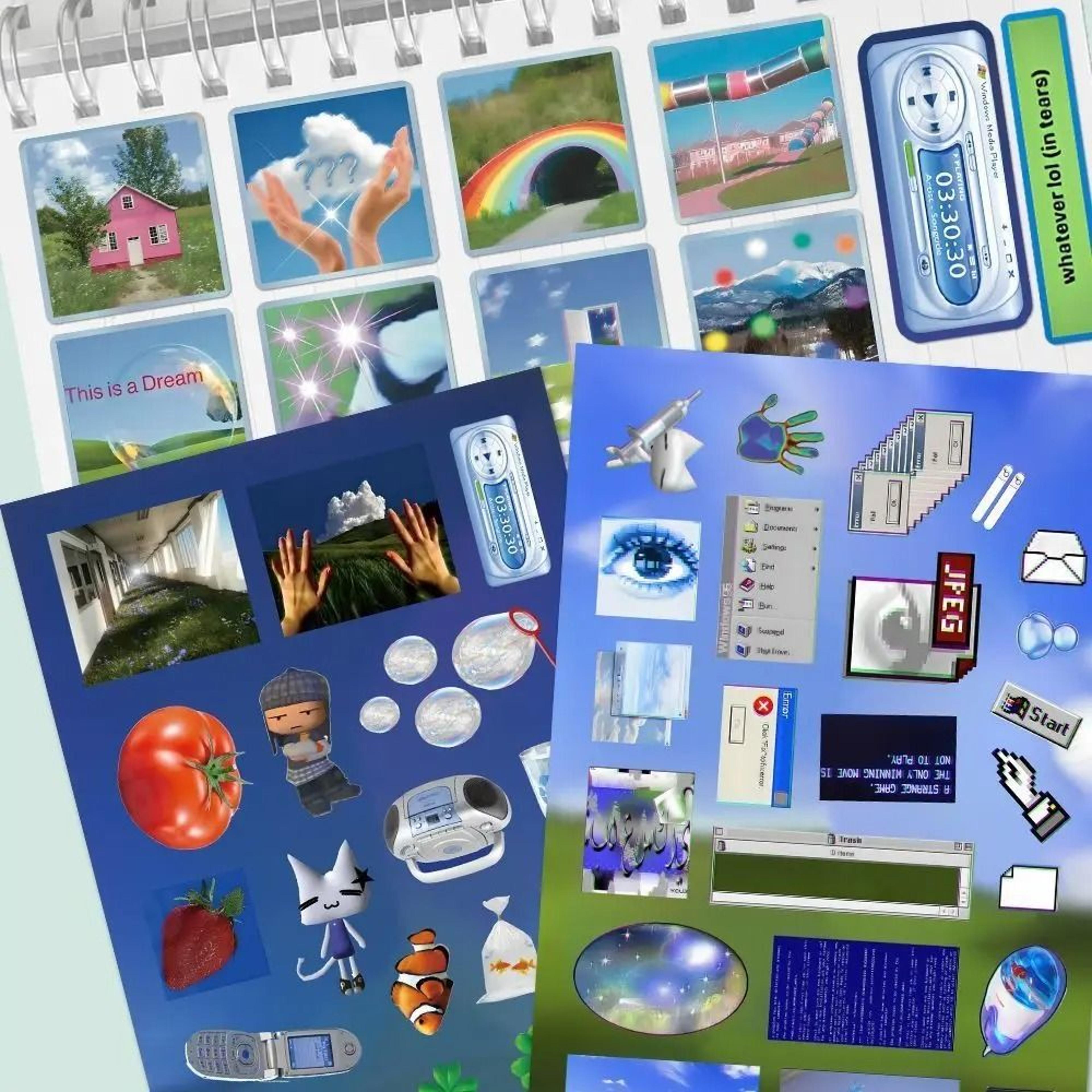 retro dreamcore y2k scrapbook stickers