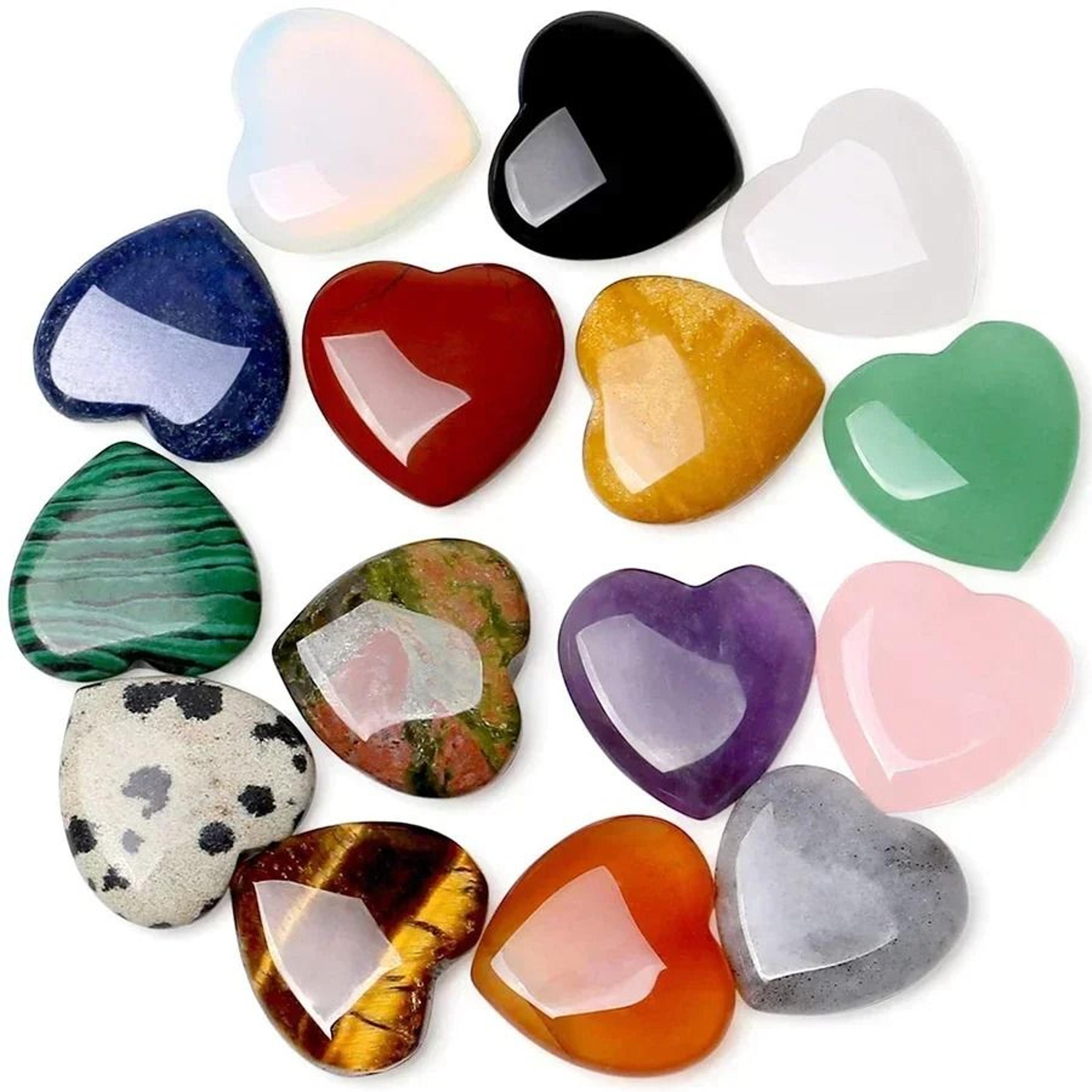 lovestone natural crystal heart set