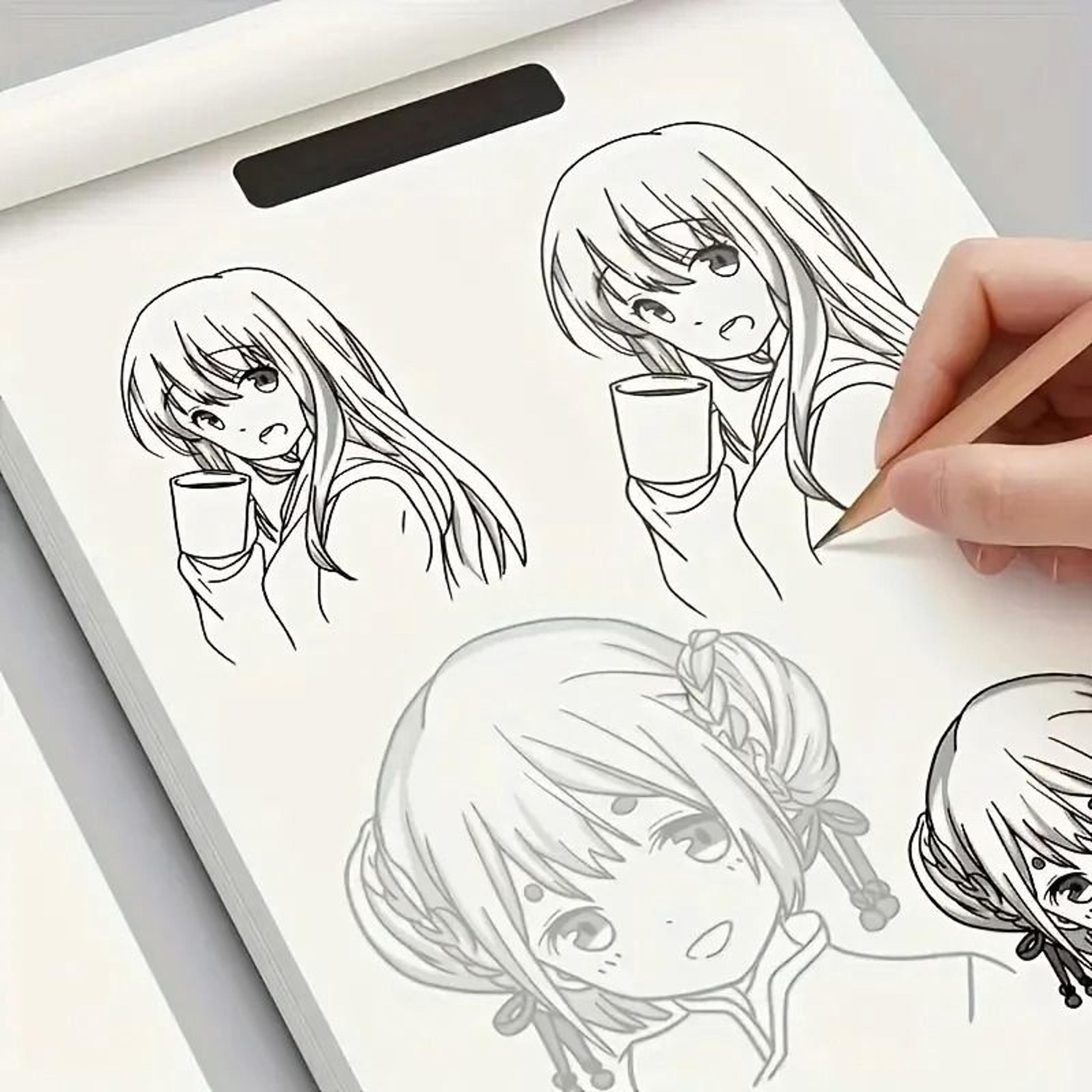 easy trace anime drawing practice book for beginners