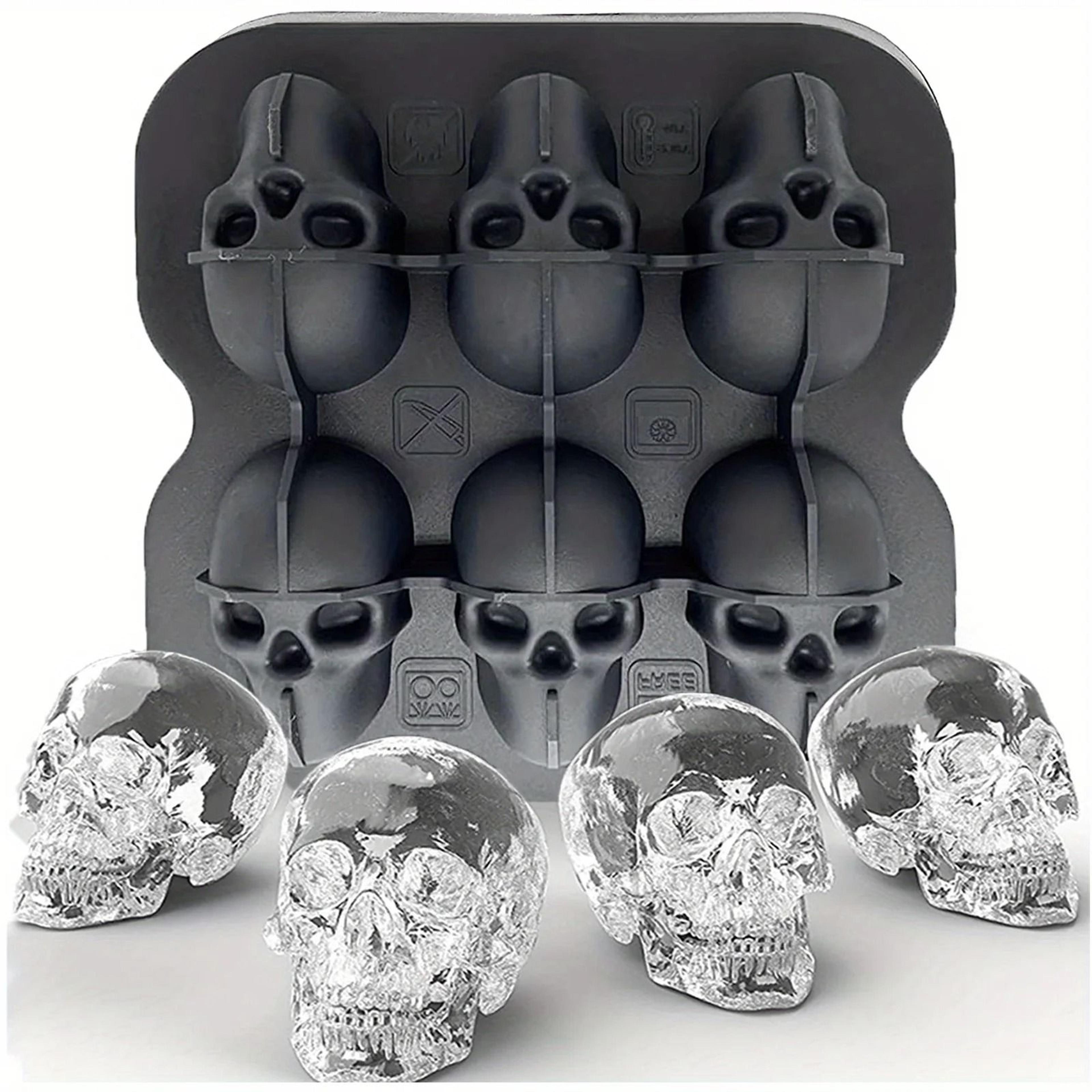 skull ice mold for whiskey and halloween drinks