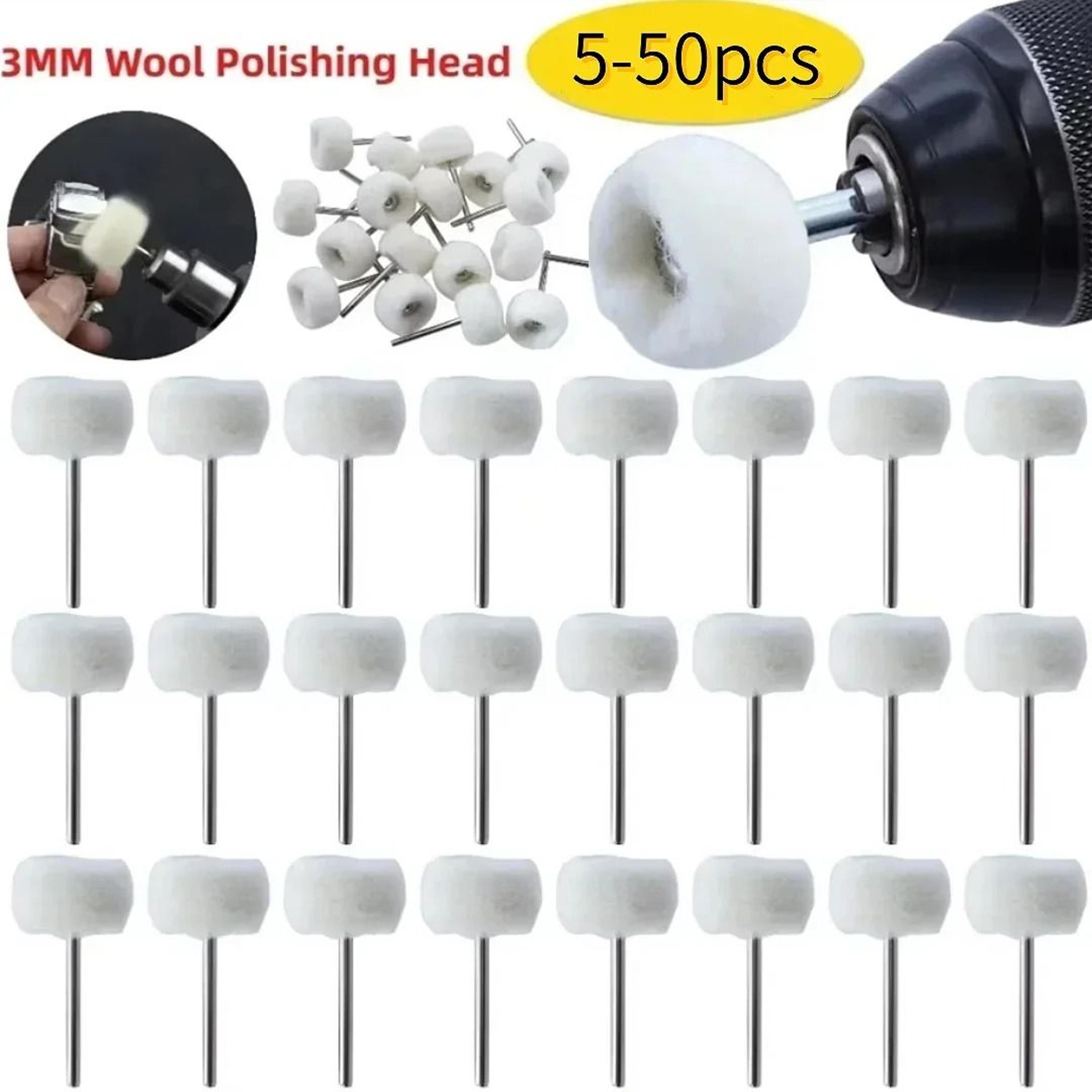 precision mini wool polishing heads with 3mm shank