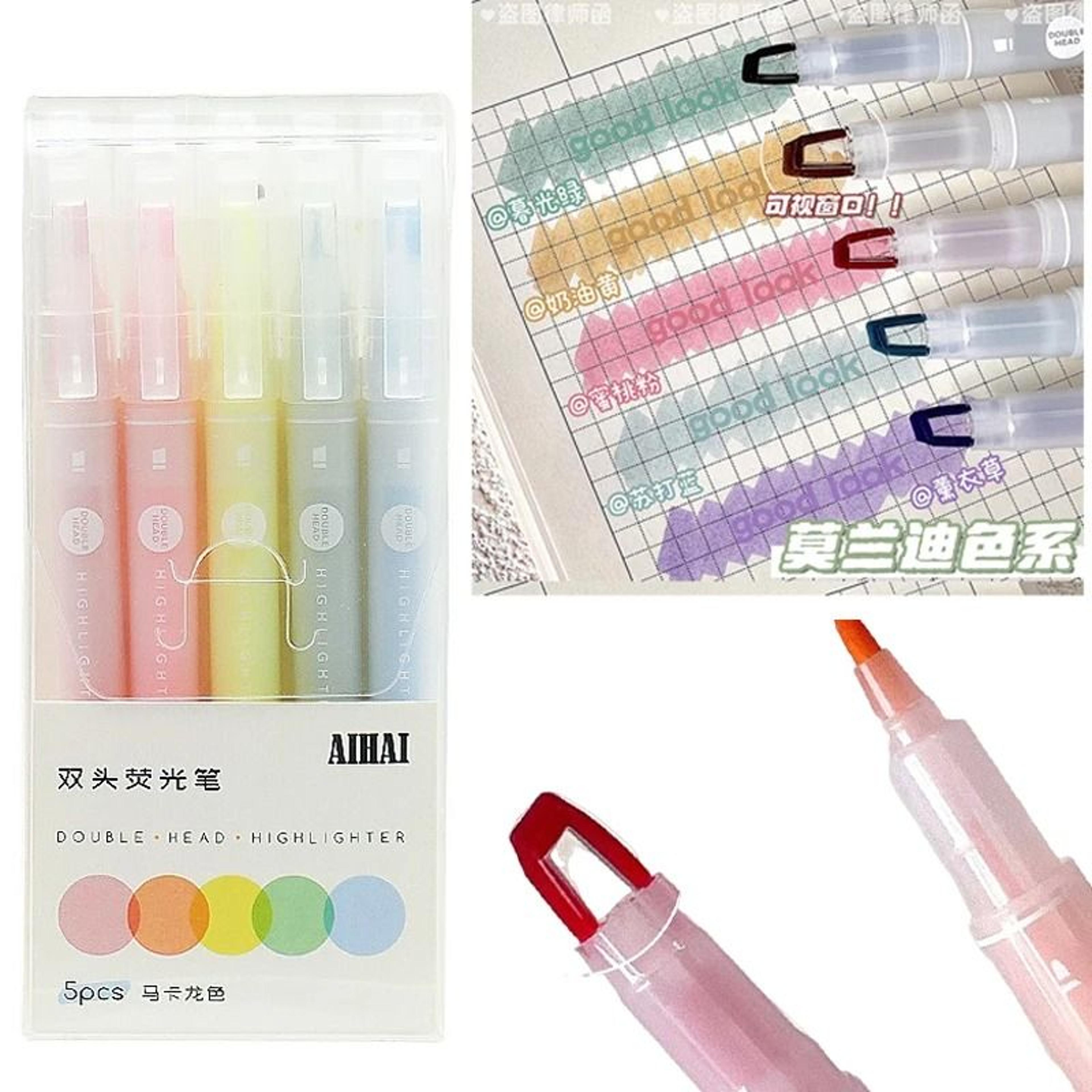 clearview dual tip pastel highlighter pen set