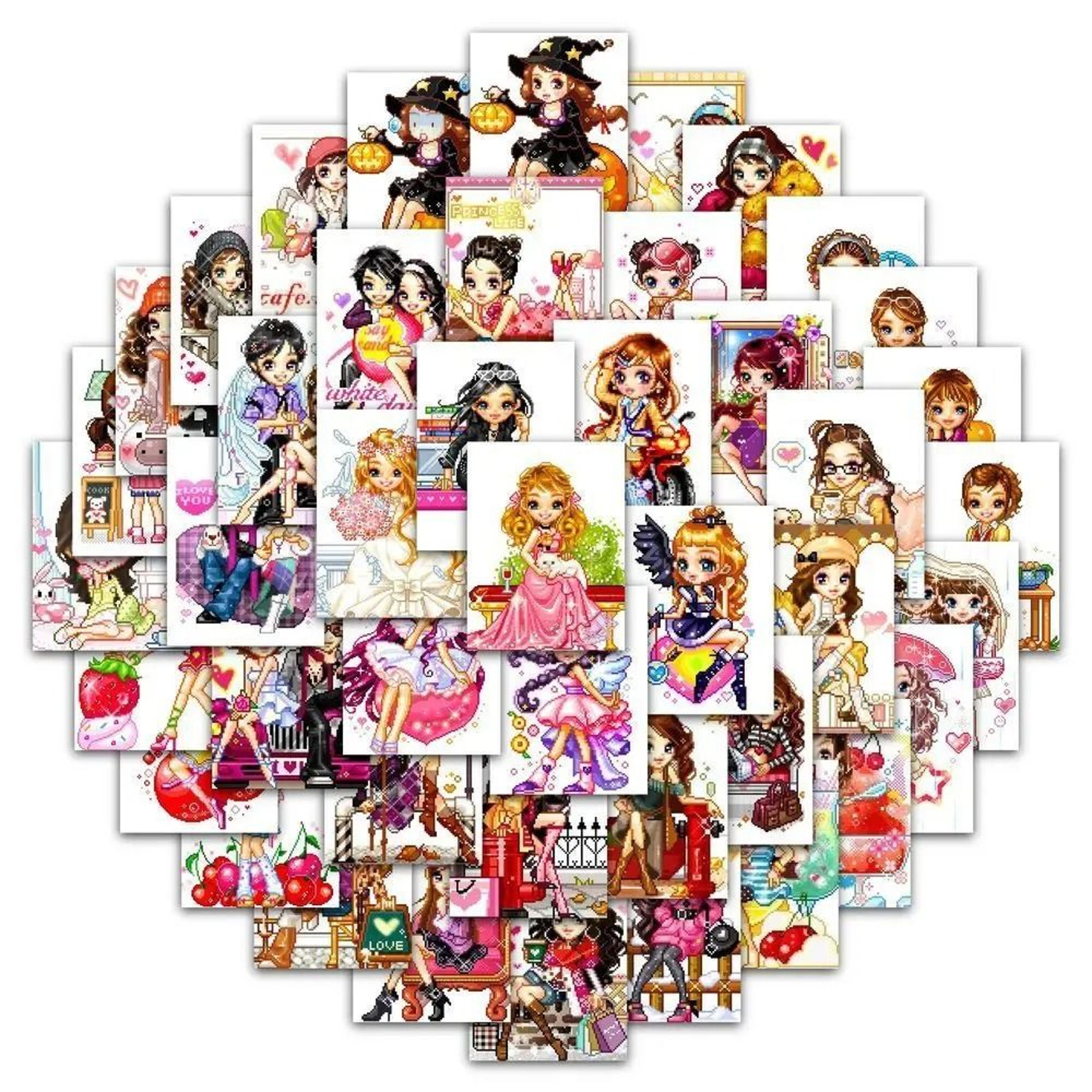 pixelpop kawaii y2k doll sticker pack