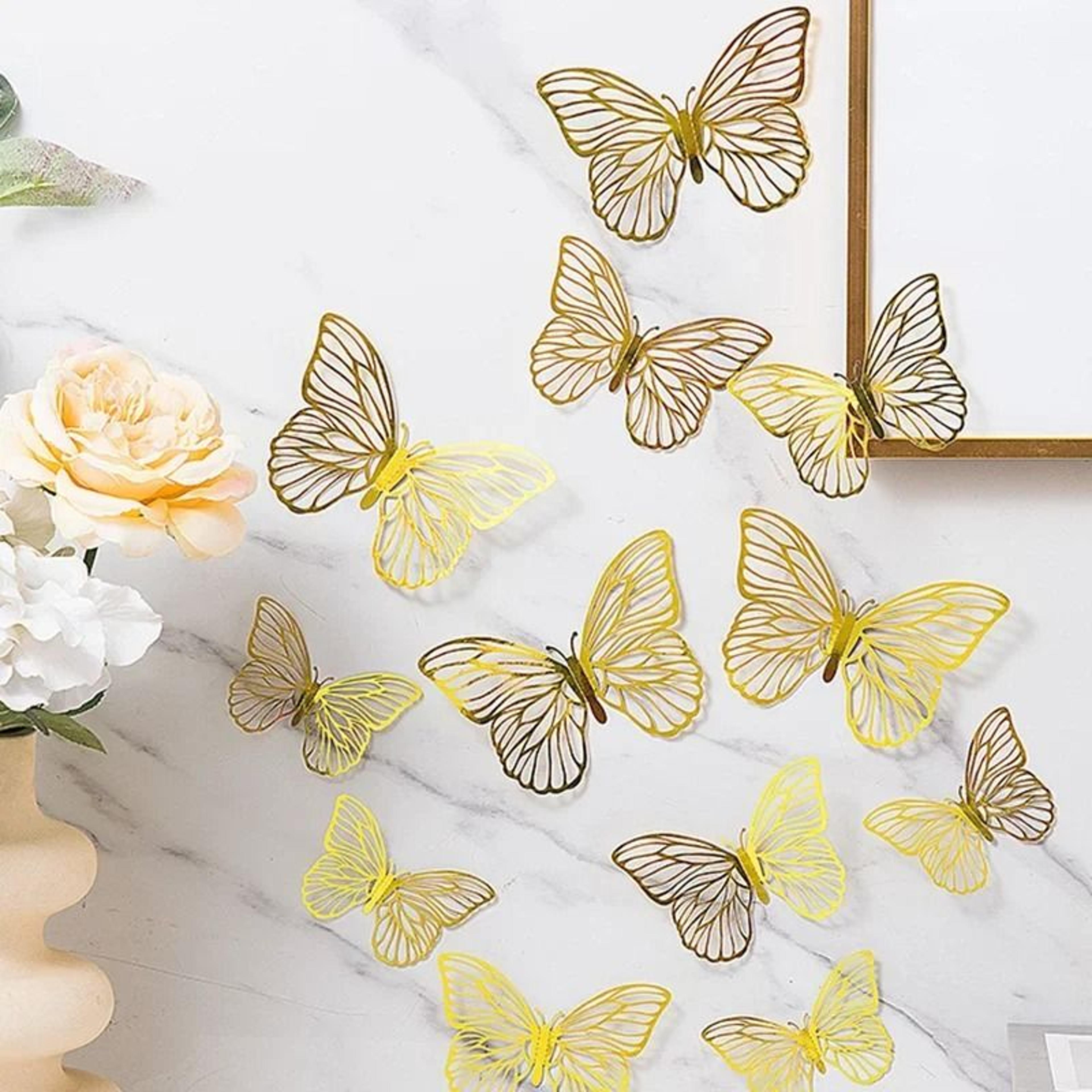 48pcs four style 3d butterfly wall decorations for parties rooms