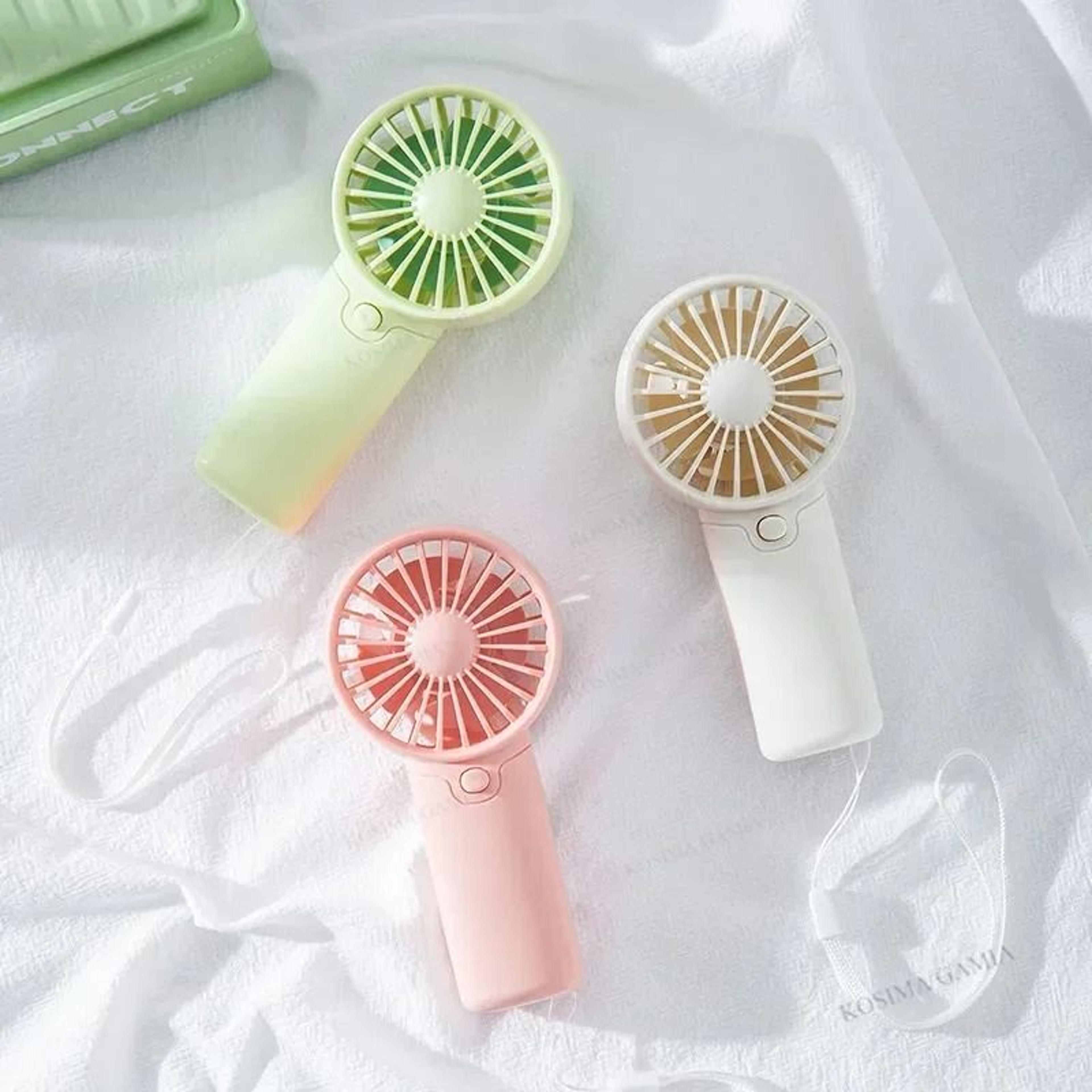 cute ultra quiet mini handheld pocket fan with lanyard for everyday cooling comfort