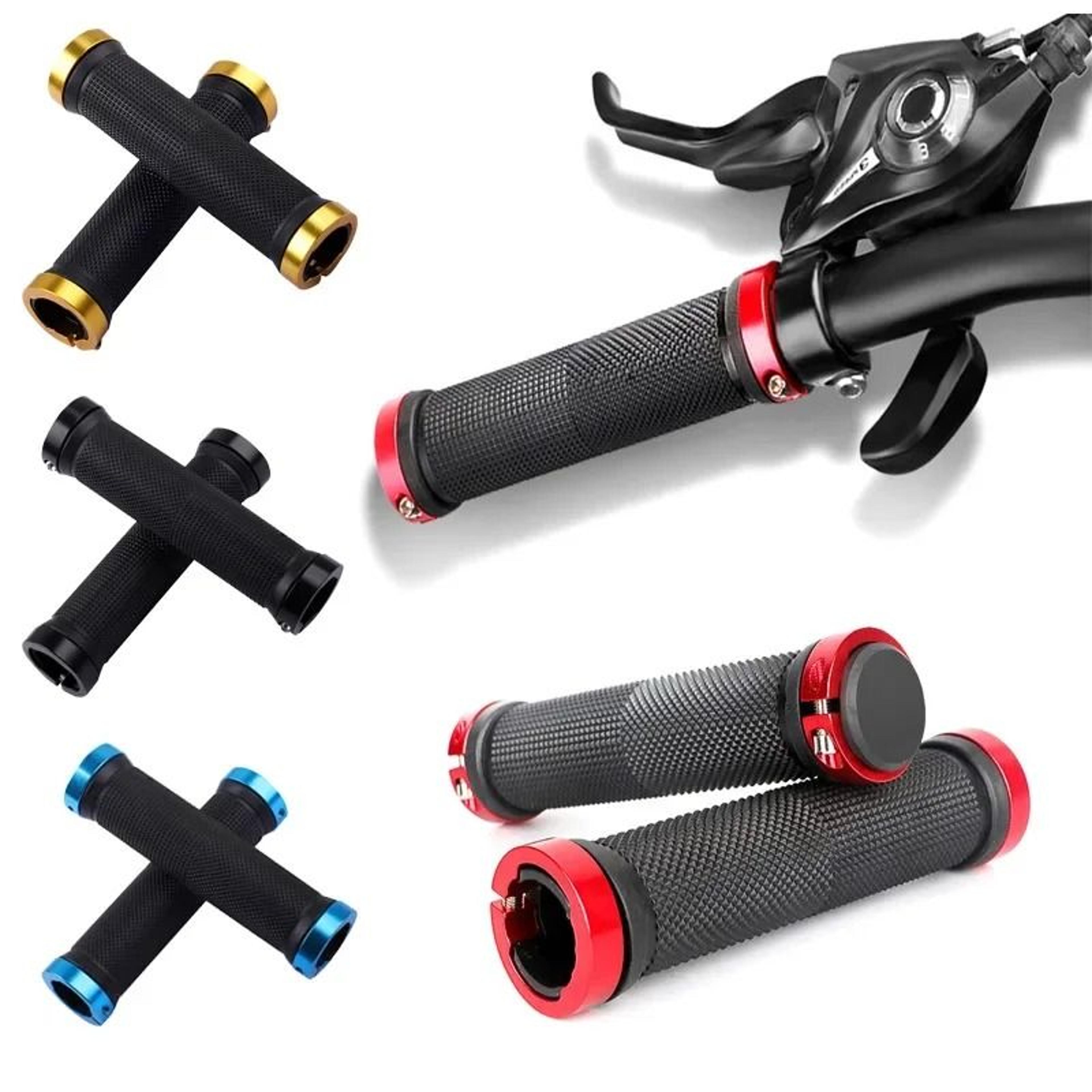 dual lock non slip mtb bike handlebar grips