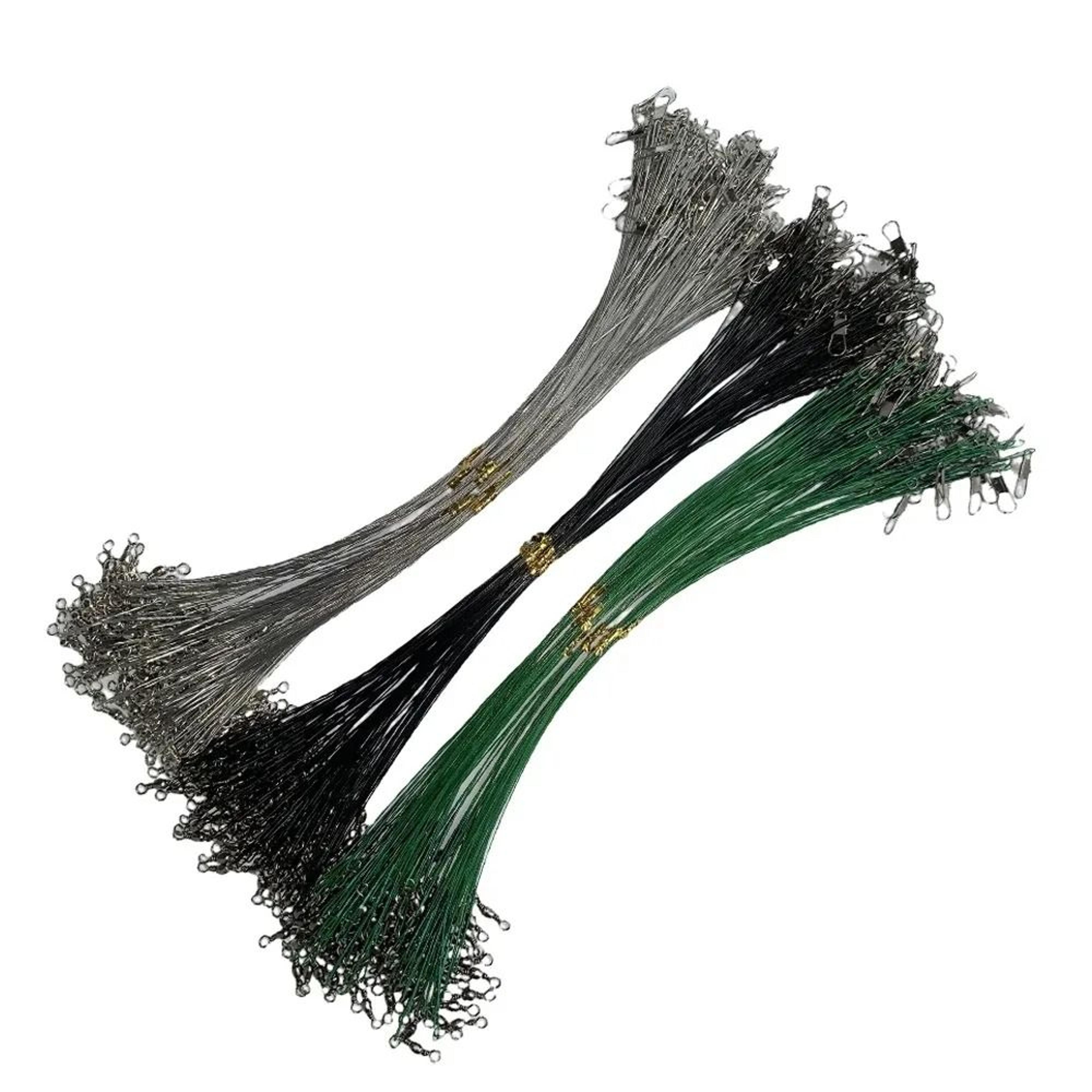 anti bite steel wire fishing leaders with swivel