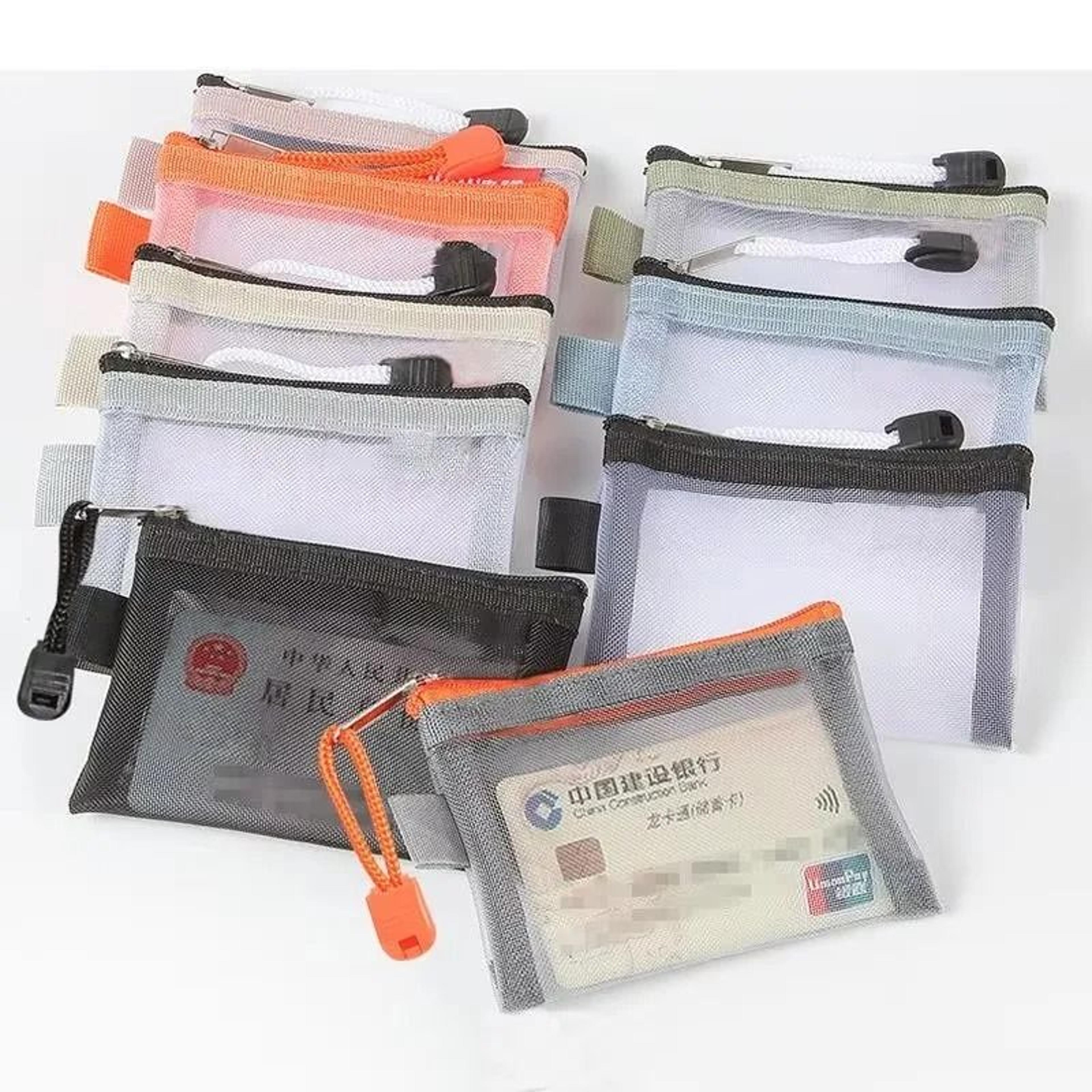 portable mesh coin purse and cable organizer