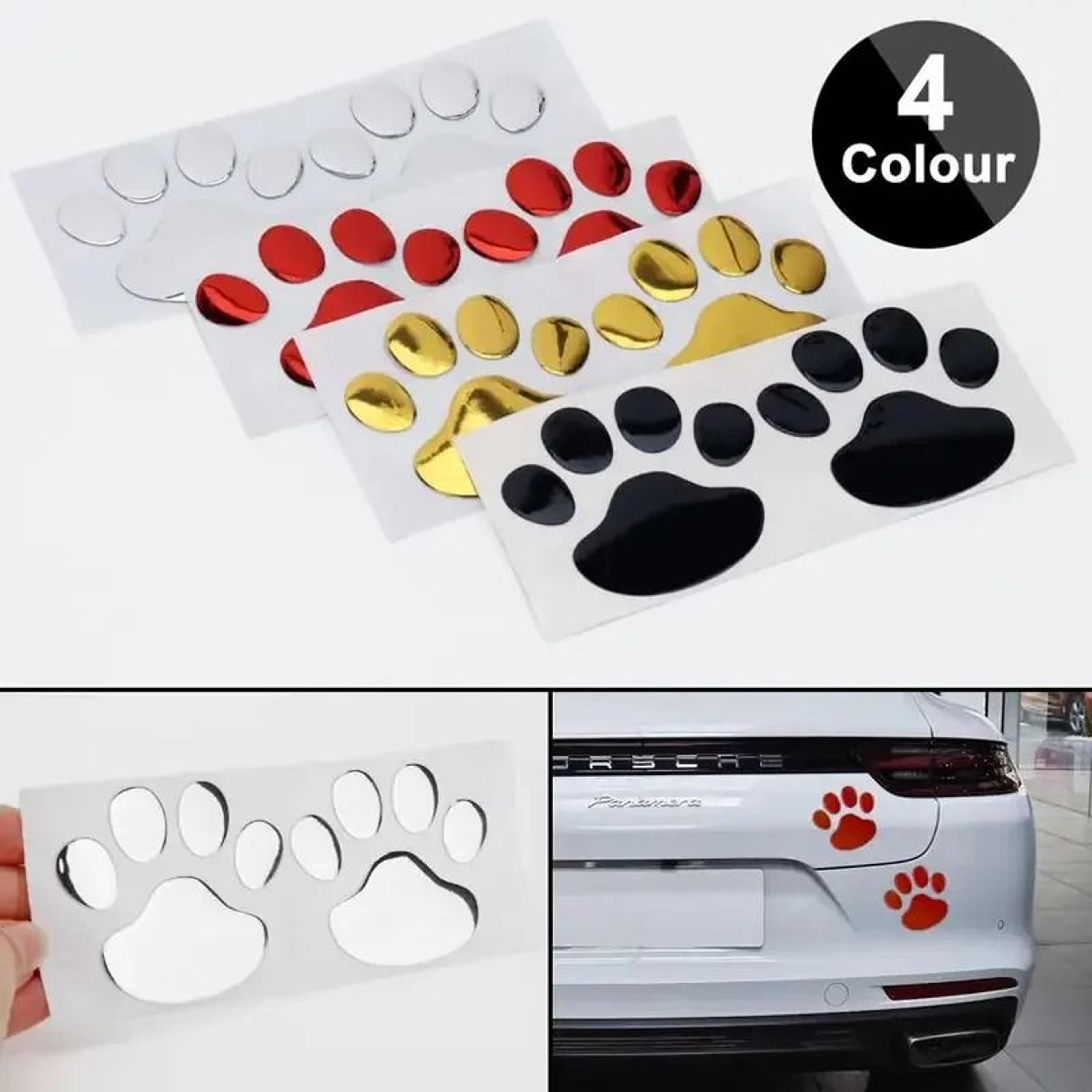 raised 3d paw print car stickers for animal lovers and pet owners