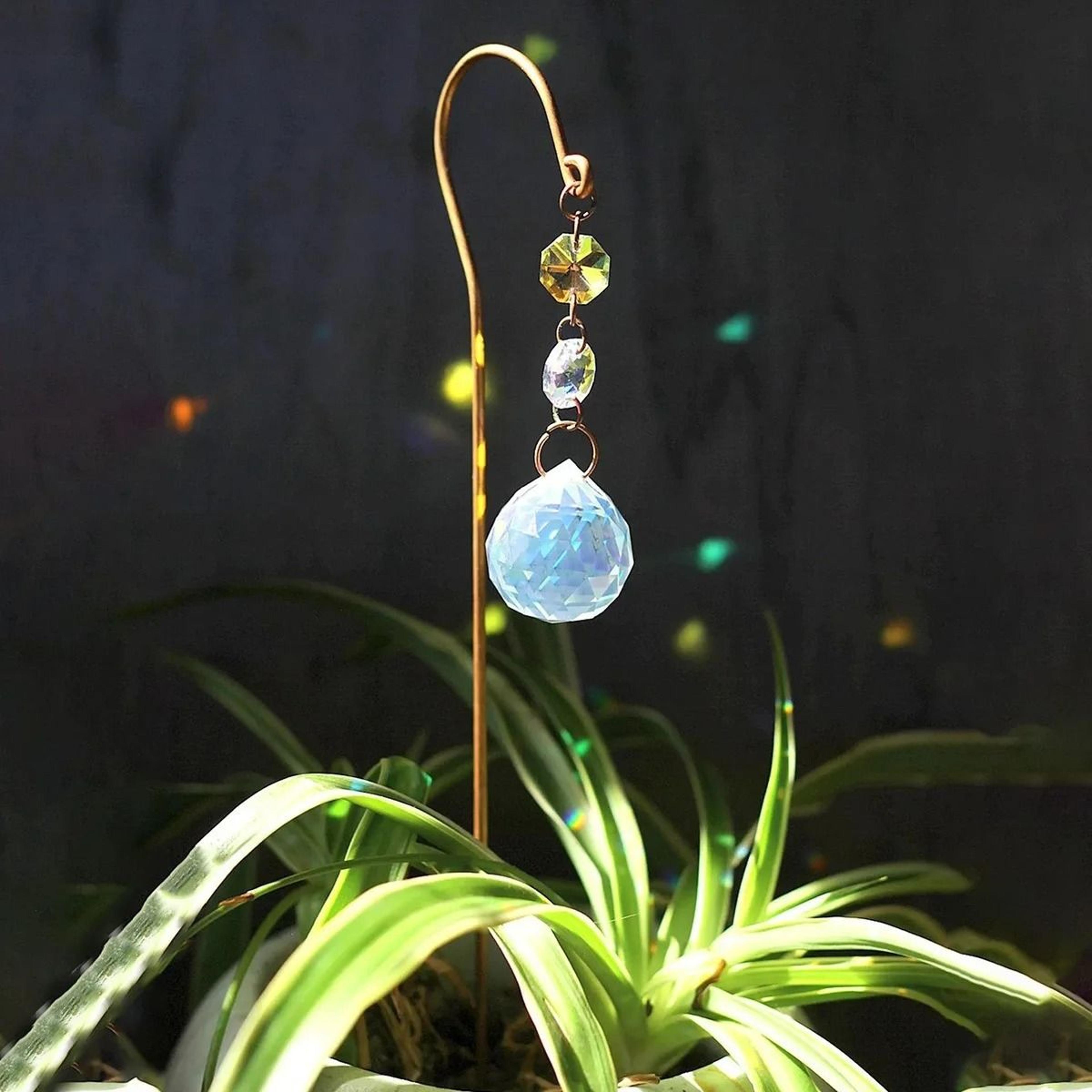 crystal ball flower pot hanging suncatcher for indoor outdoor garden lawn decoration