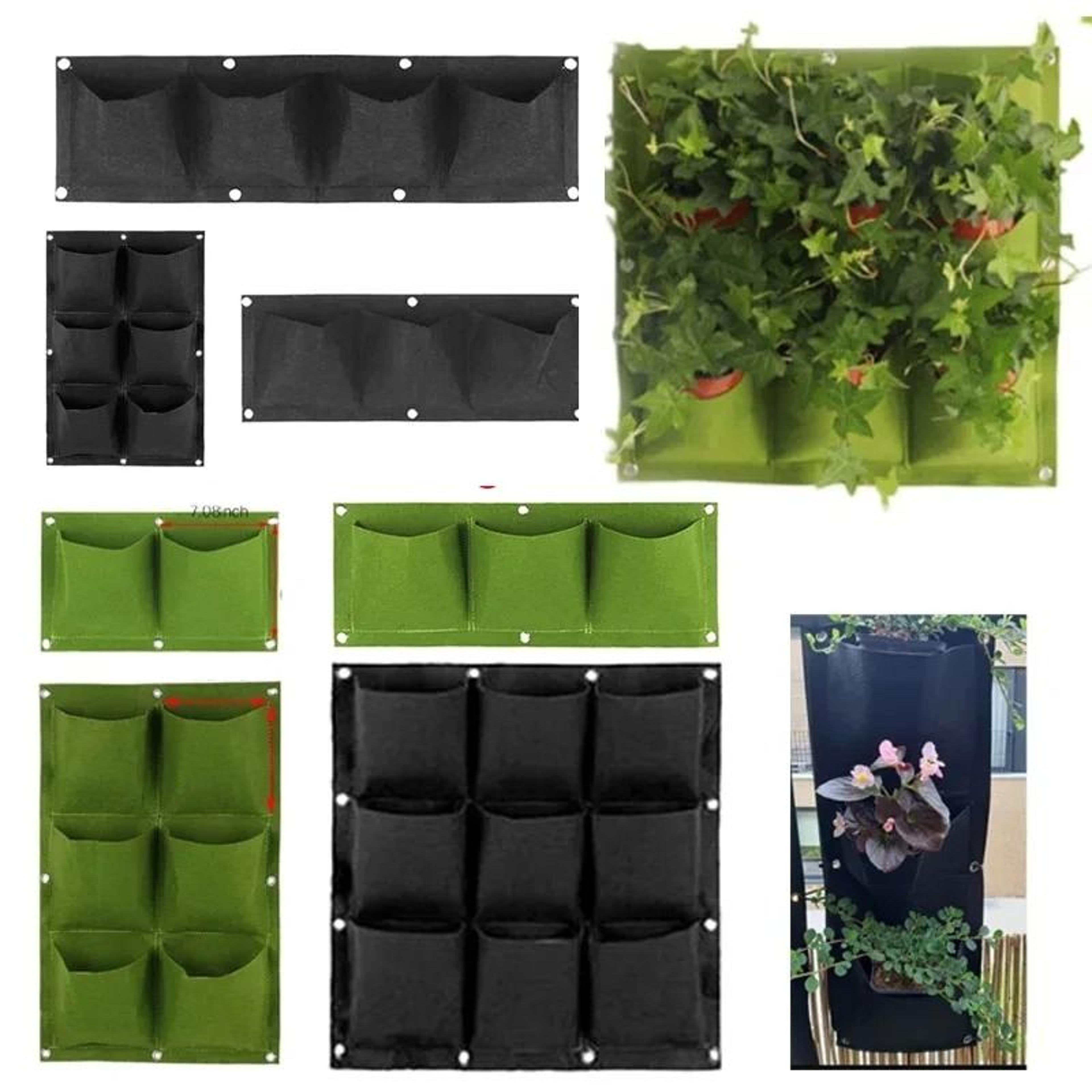 multi pocket wall hanging planter bag for herbs flowers and vertical gardens