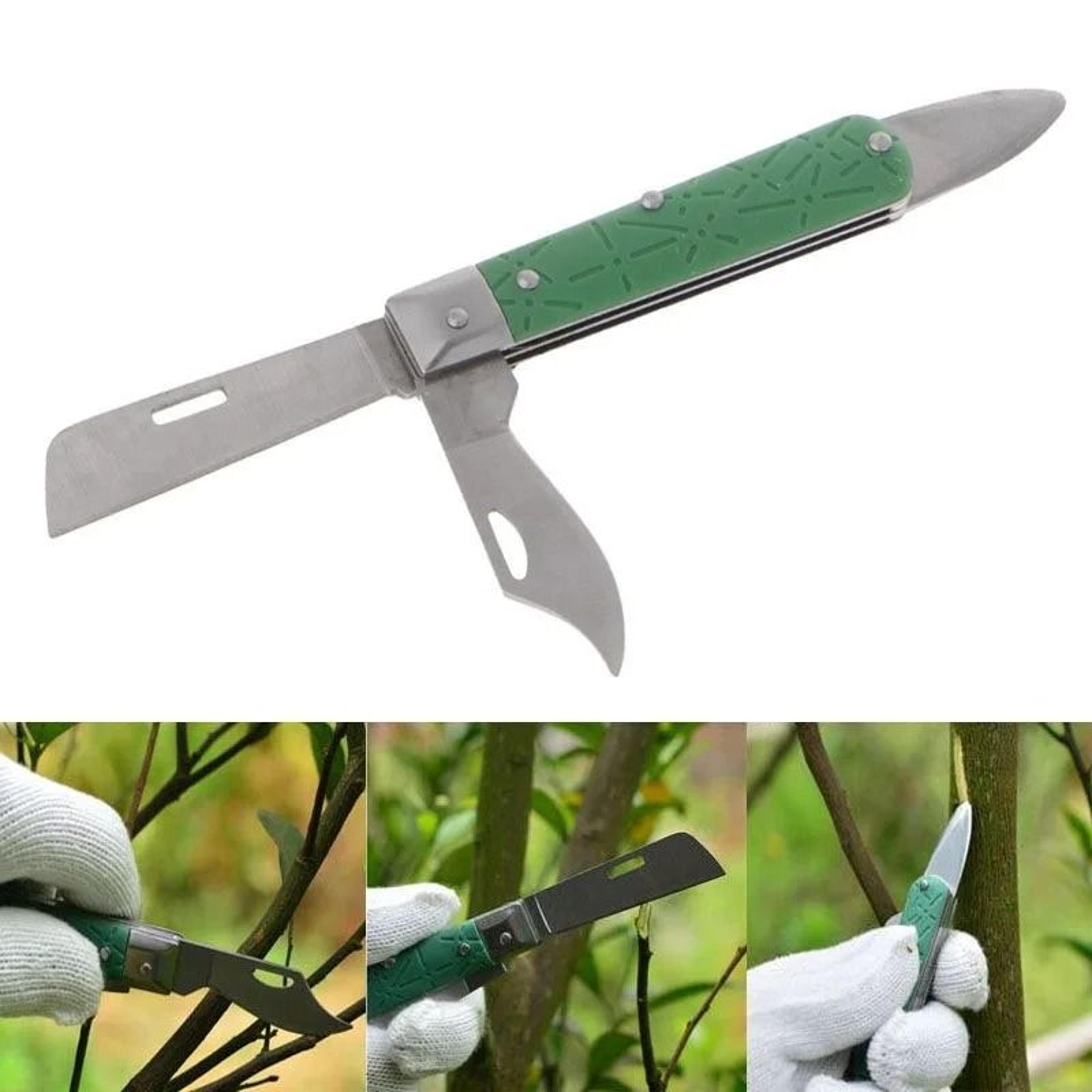 dual blade folding grafting knife for fruit trees budding and pruning tool