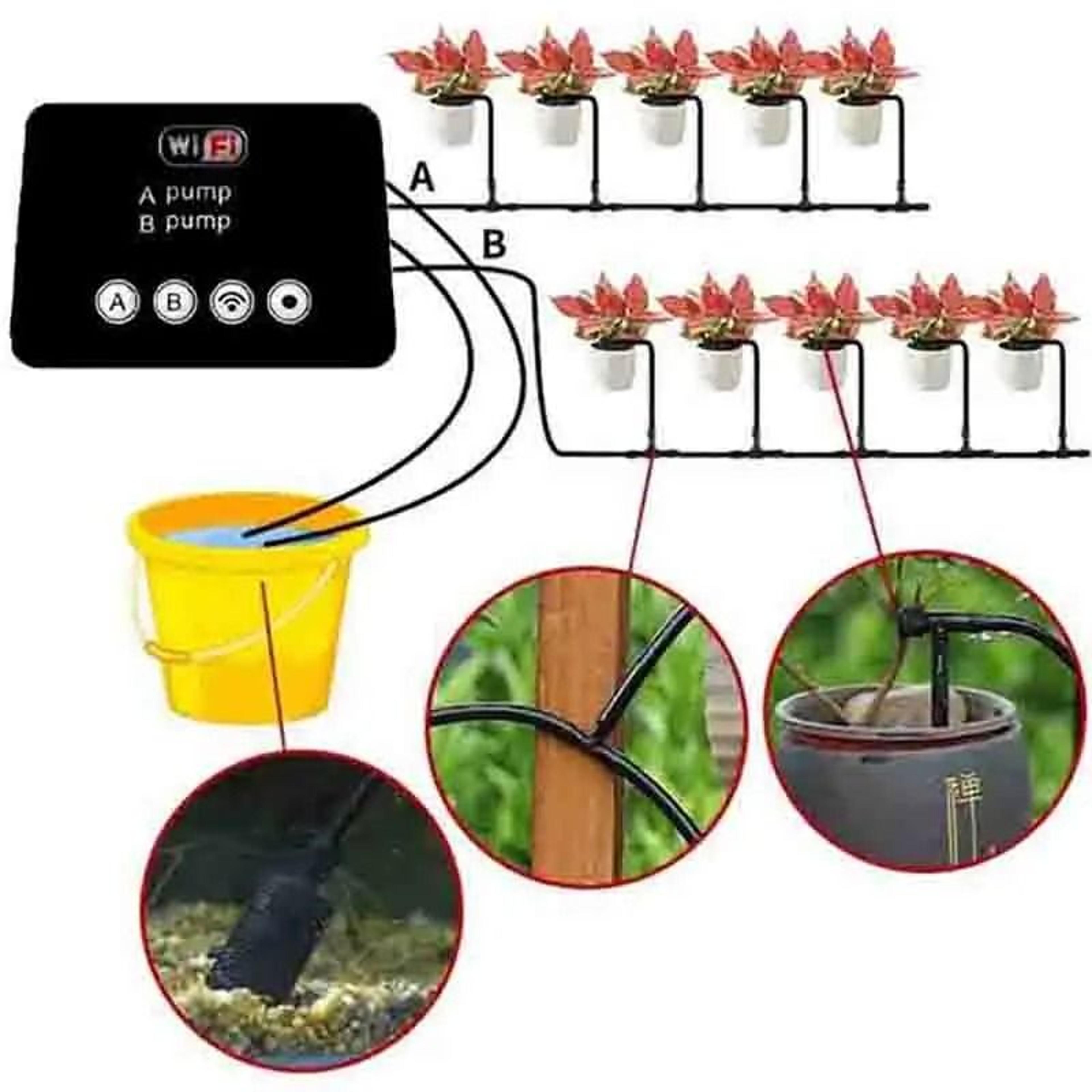smart wifi dual pump automatic drip irrigation system for indoor garden plants