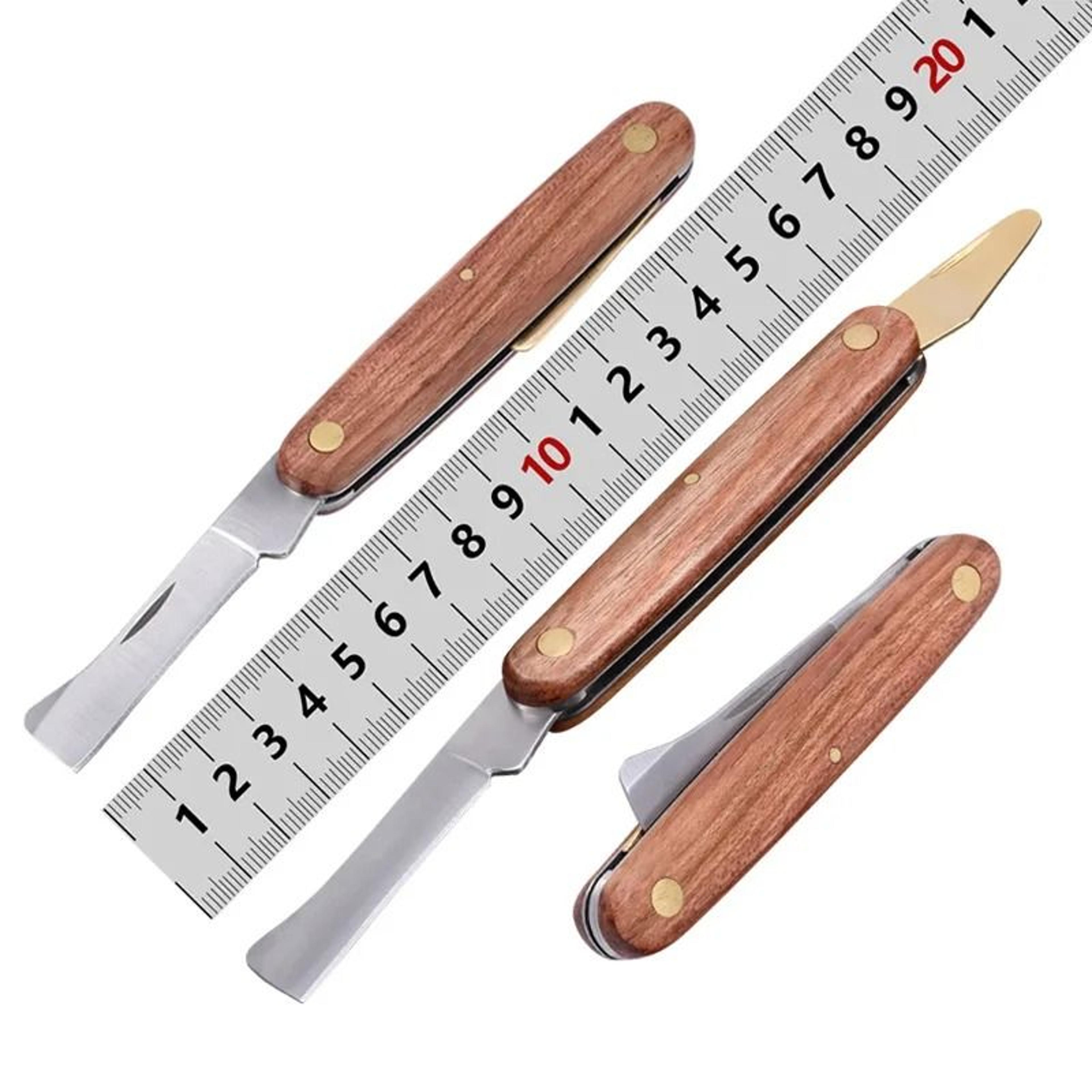 double edged grafting knife with rosewood handle for fruit trees and bonsai
