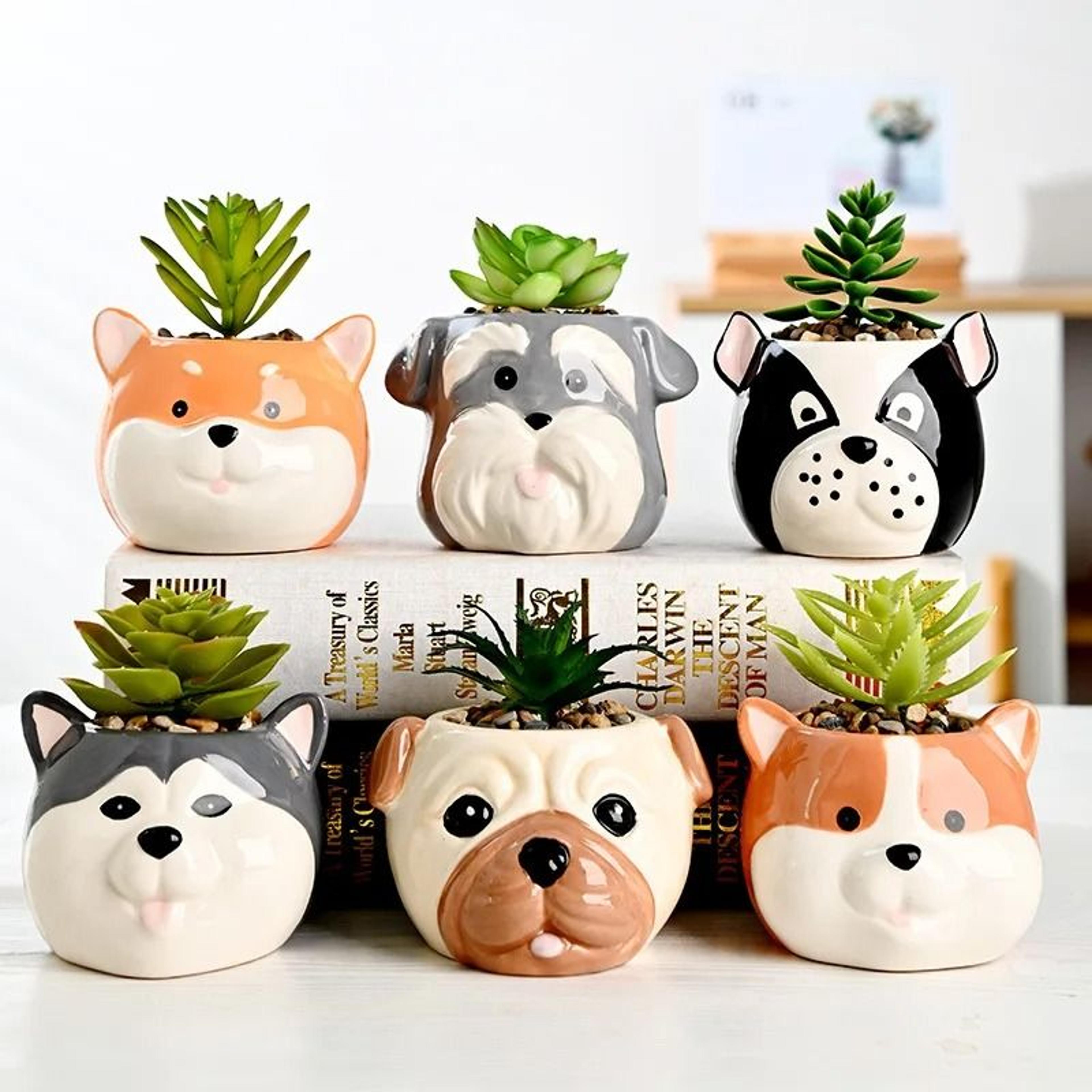 cute ceramic animal succulent planter for home office table garden decoration display
