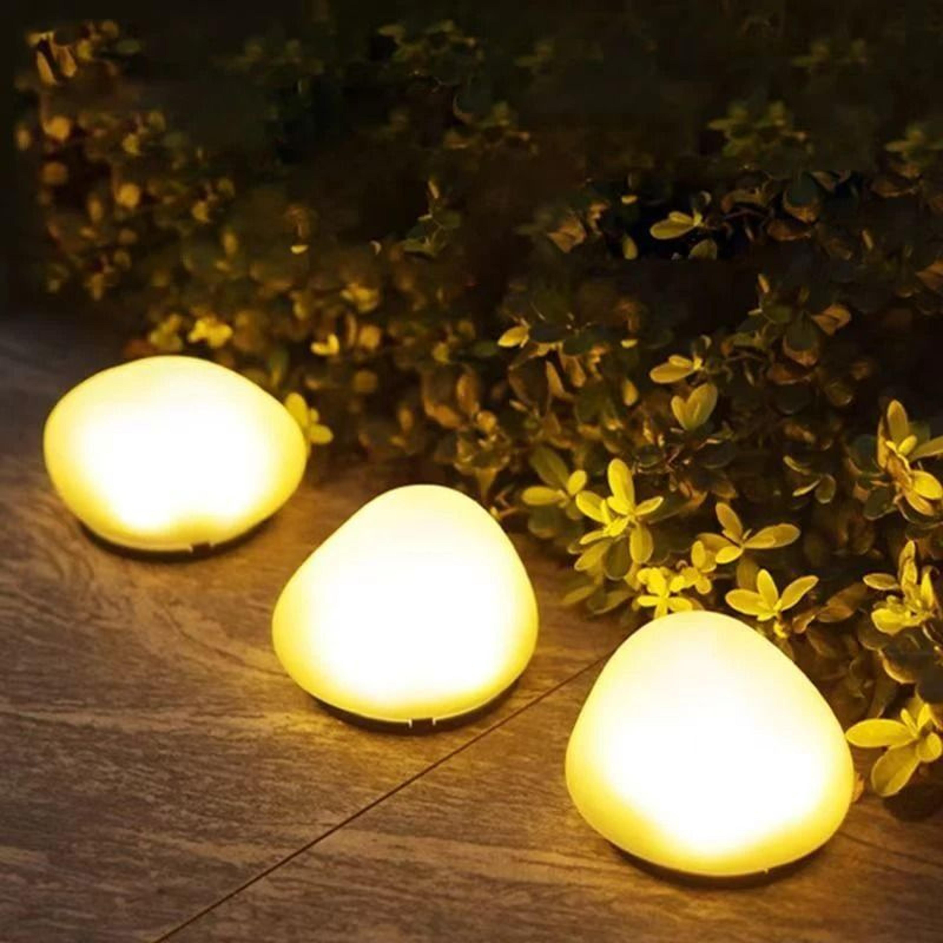 natural stone solar garden light for pathway yard lawn outdoor landscaping decor