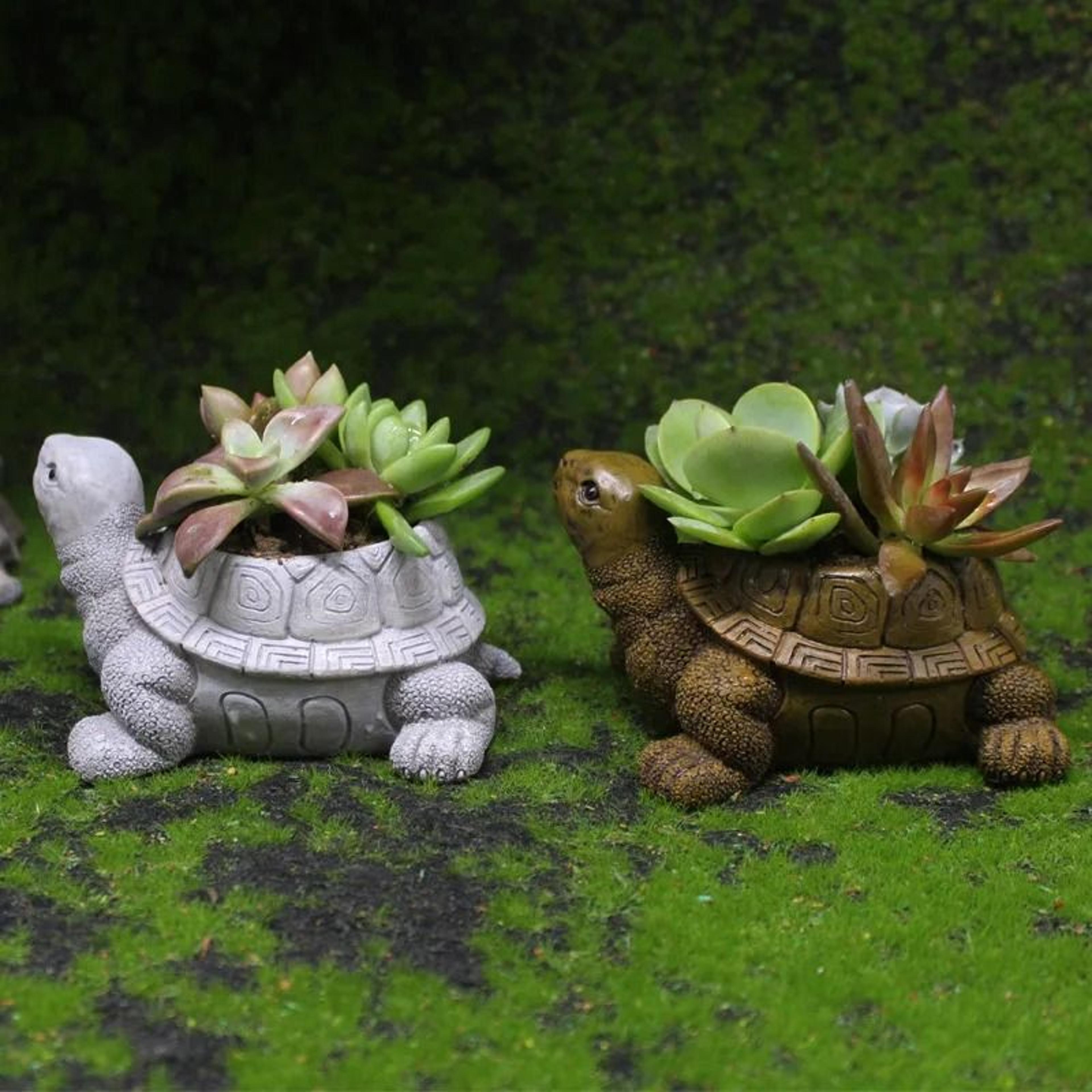 cute cartoon turtle resin succulent planter for office balcony and garden decor