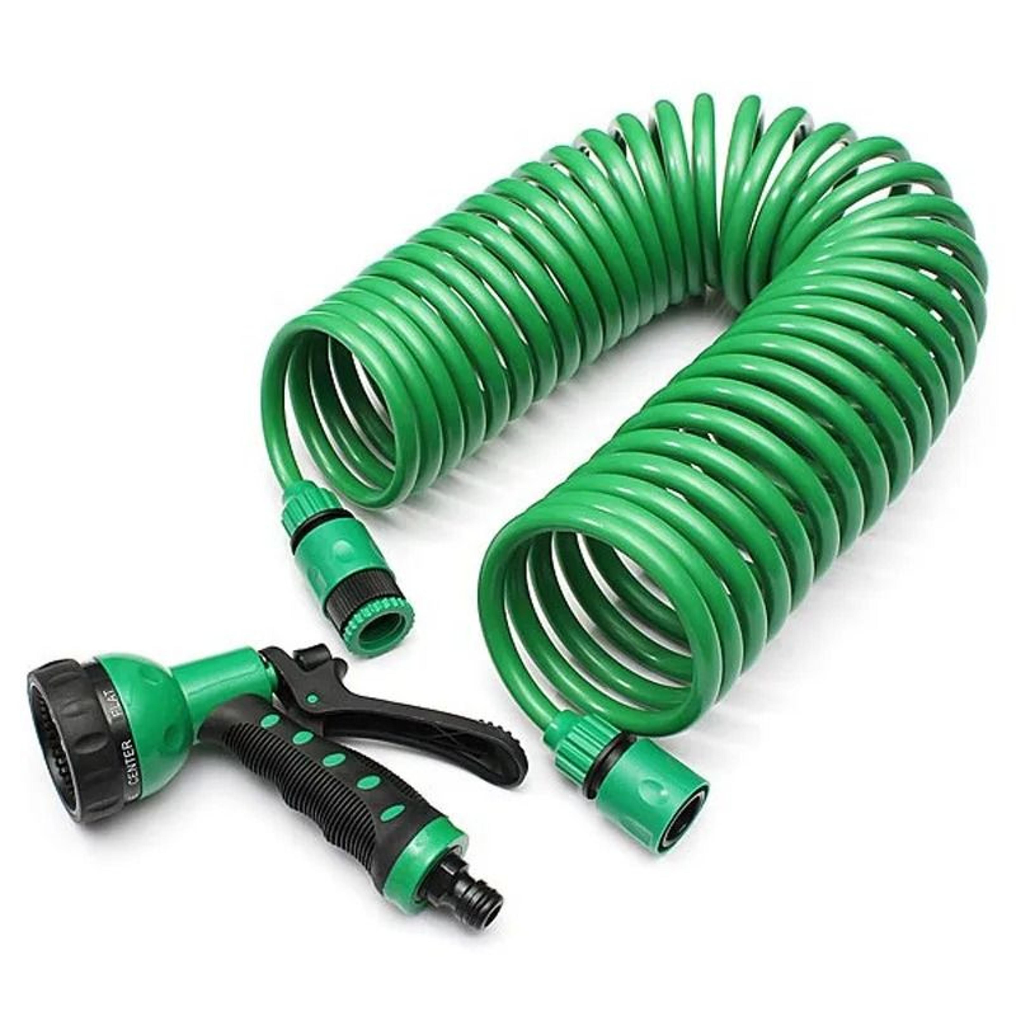 compact eva recoil garden hose with spray gun for washing and watering