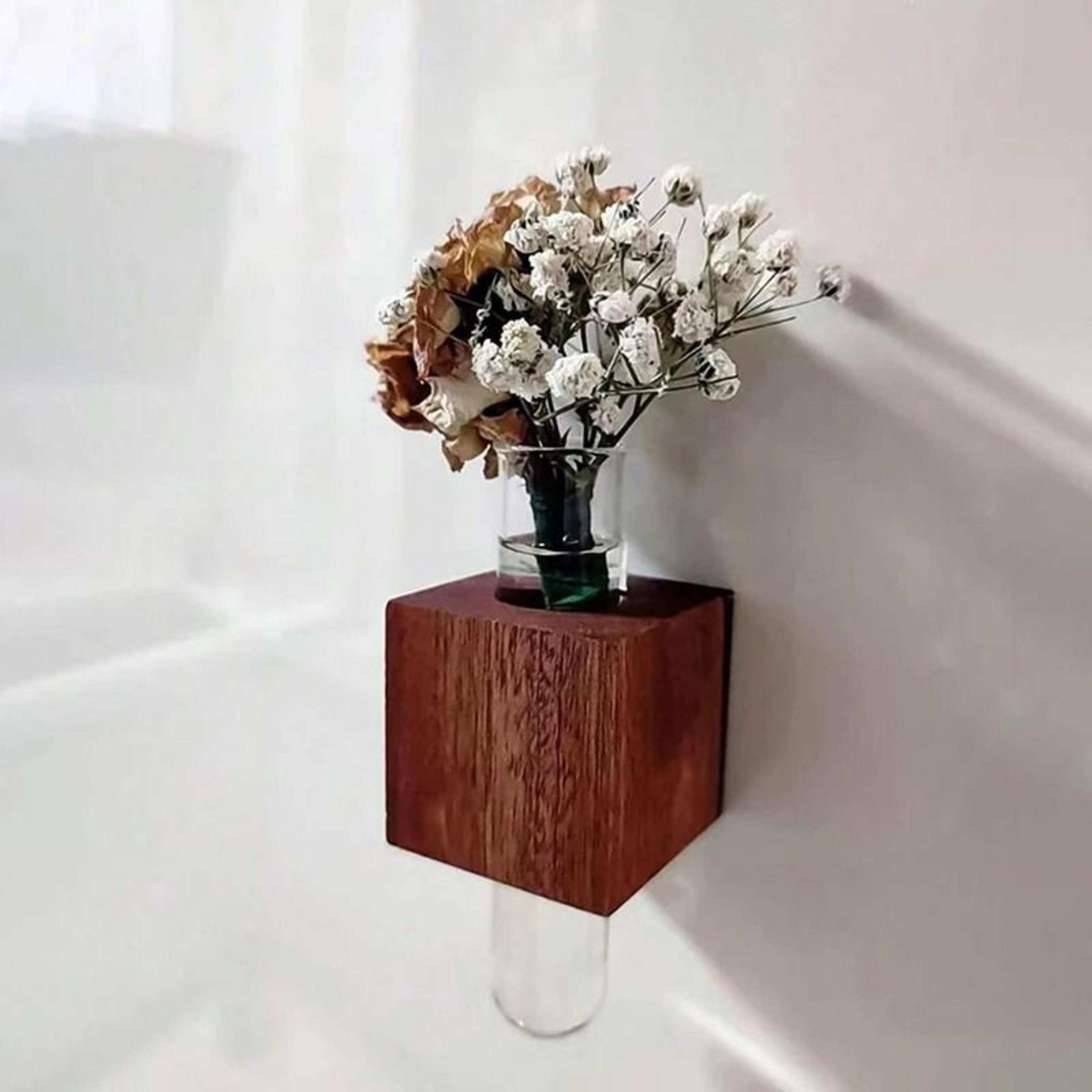 magnetic glass test tube flower vase for refrigerator and hydroponic plant decor