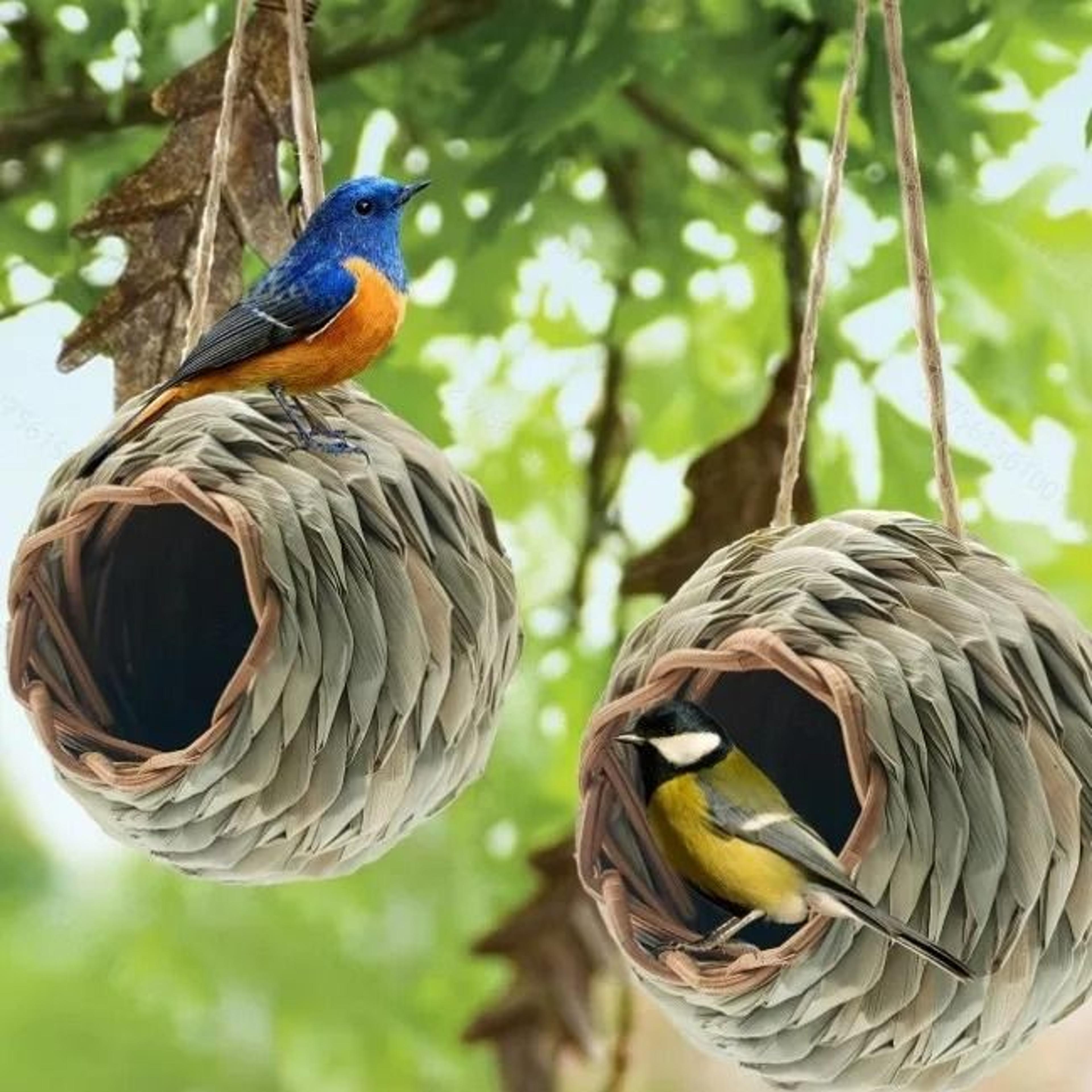 natural woven grass hanging bird nest house for parrots and small birds