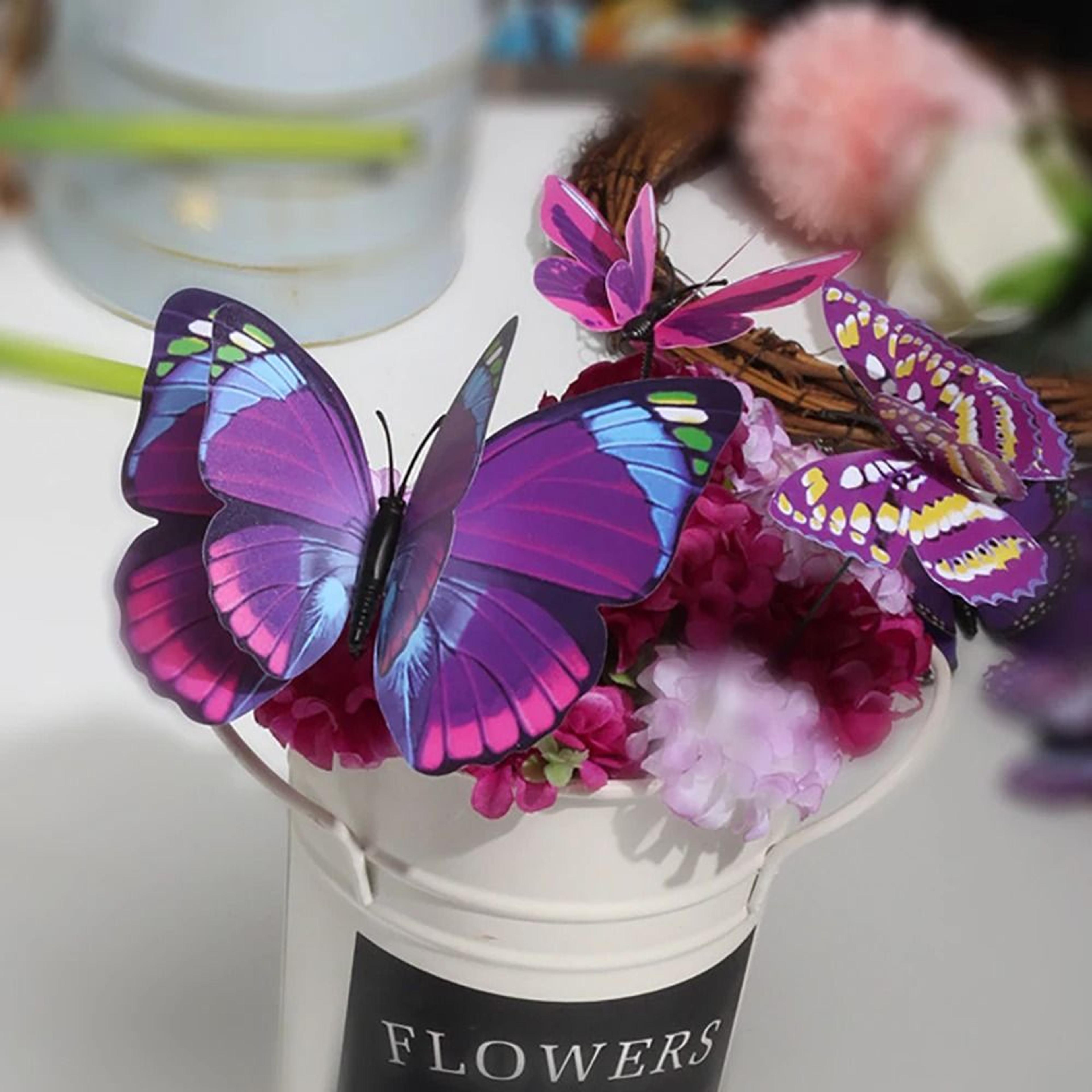 10 piece colorful 3d butterfly garden stakes