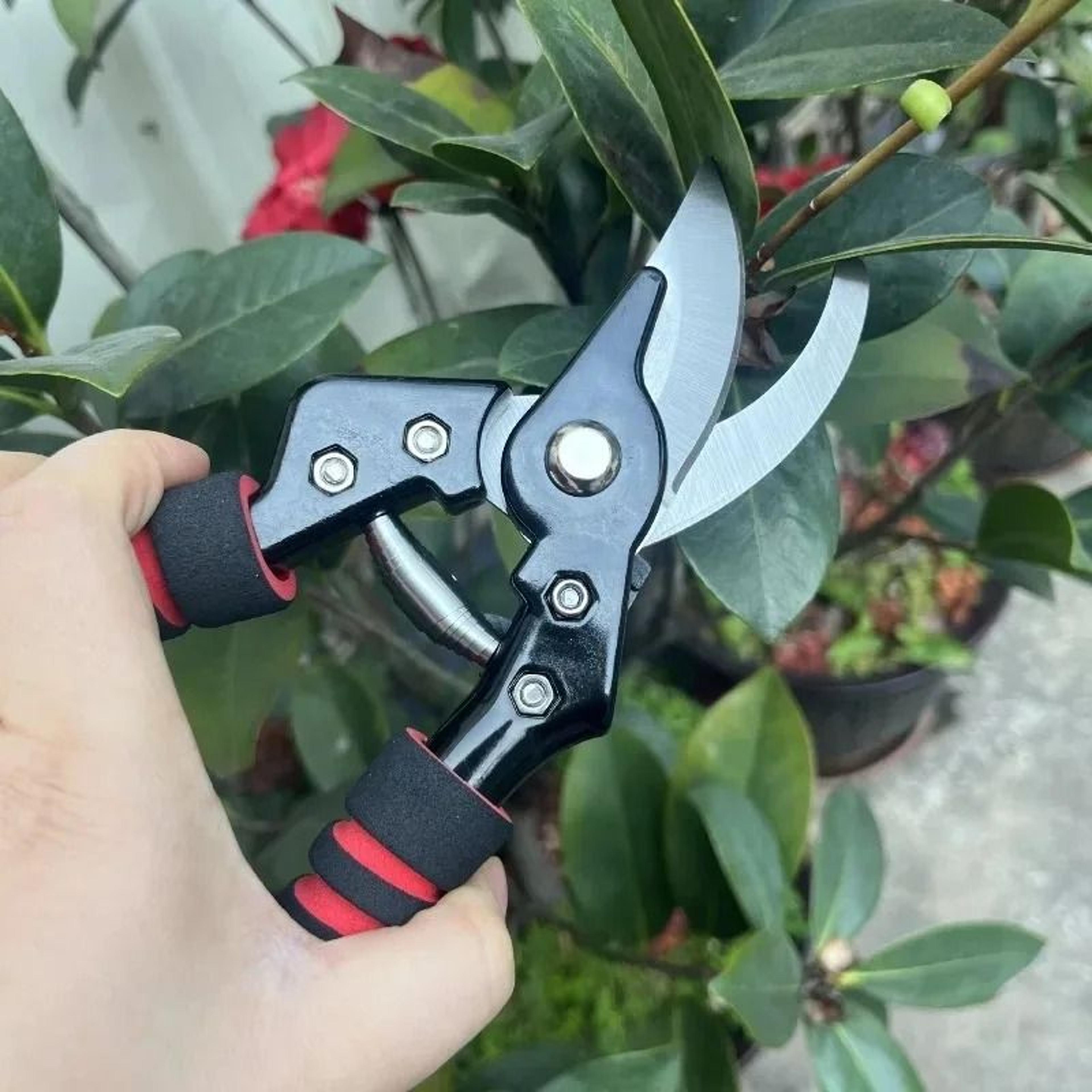 heavy duty stainless steel pruning shears with non slip handle