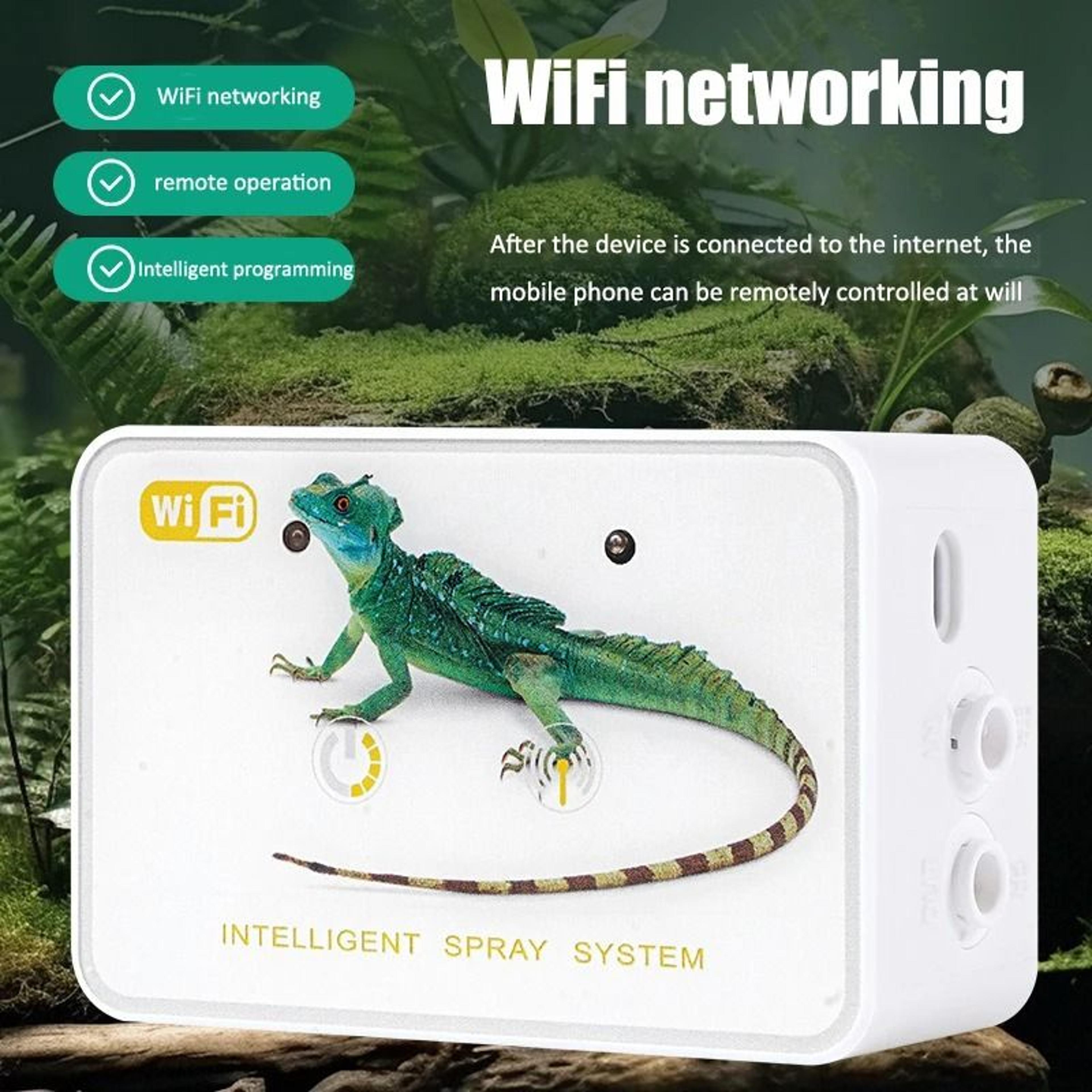 smart wifi terrarium humidifier and automatic mist sprinkler kit