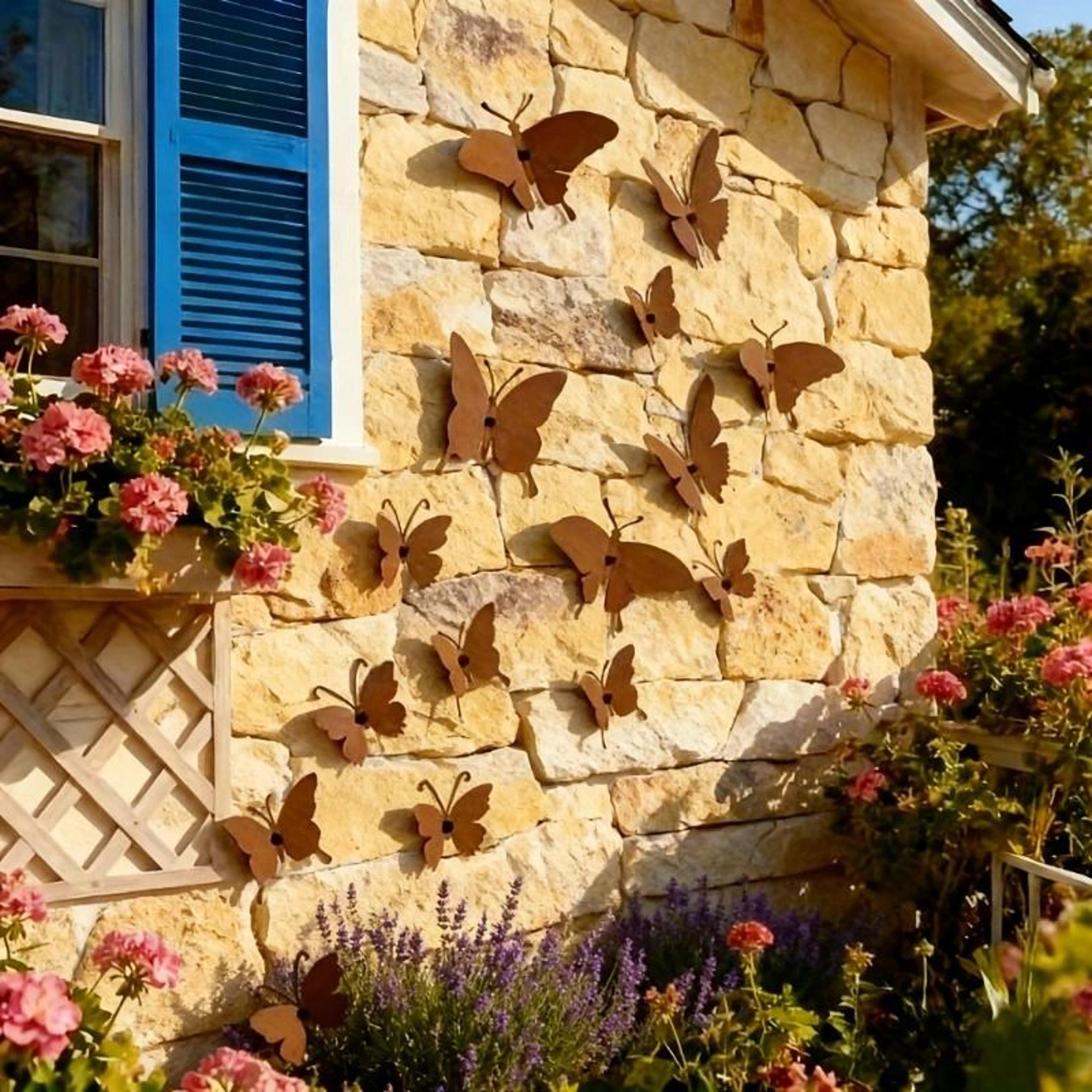 decorative metal butterfly wall art for garden fence patio and courtyard decor