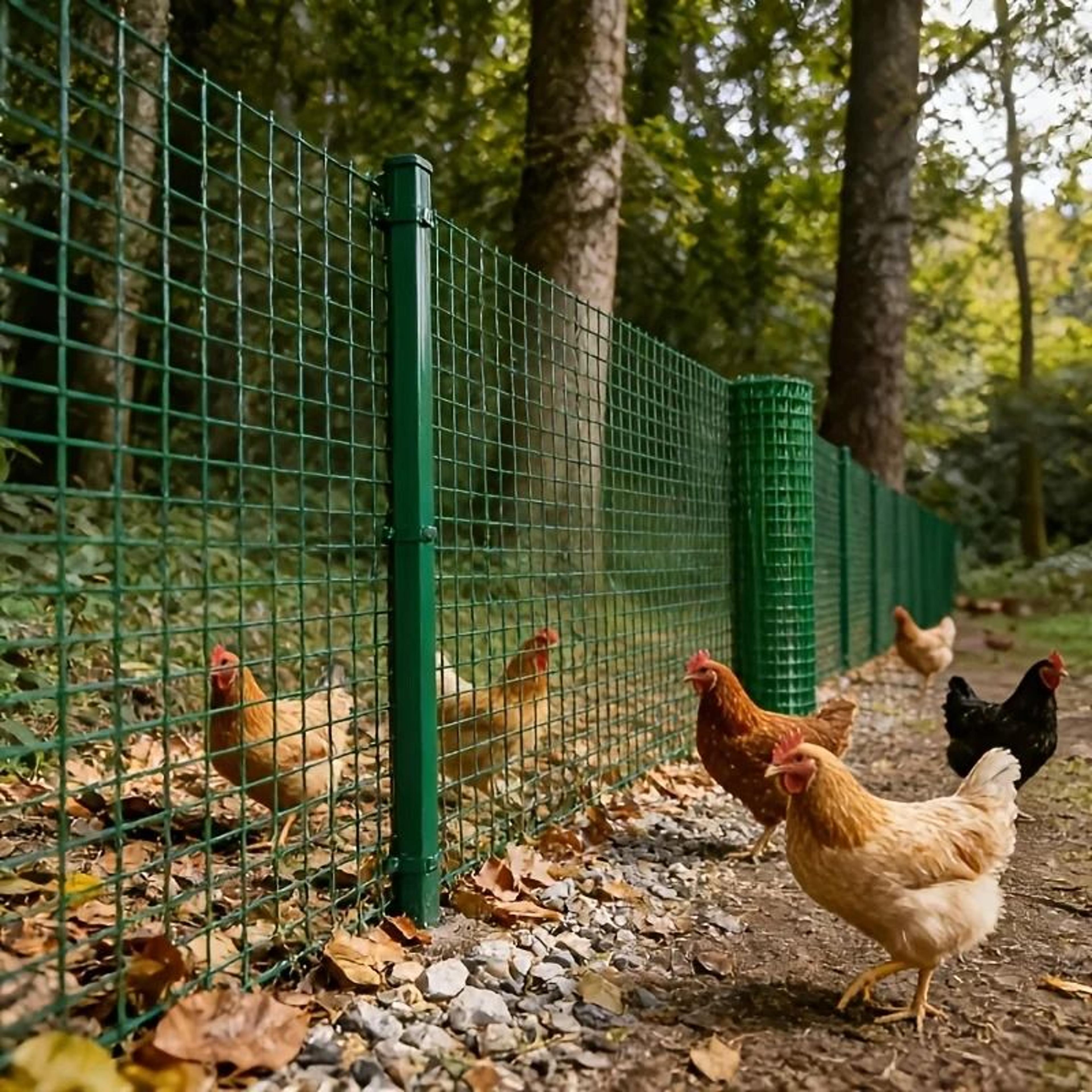 green pvc coated galvanized wire mesh fence for garden and animal protection