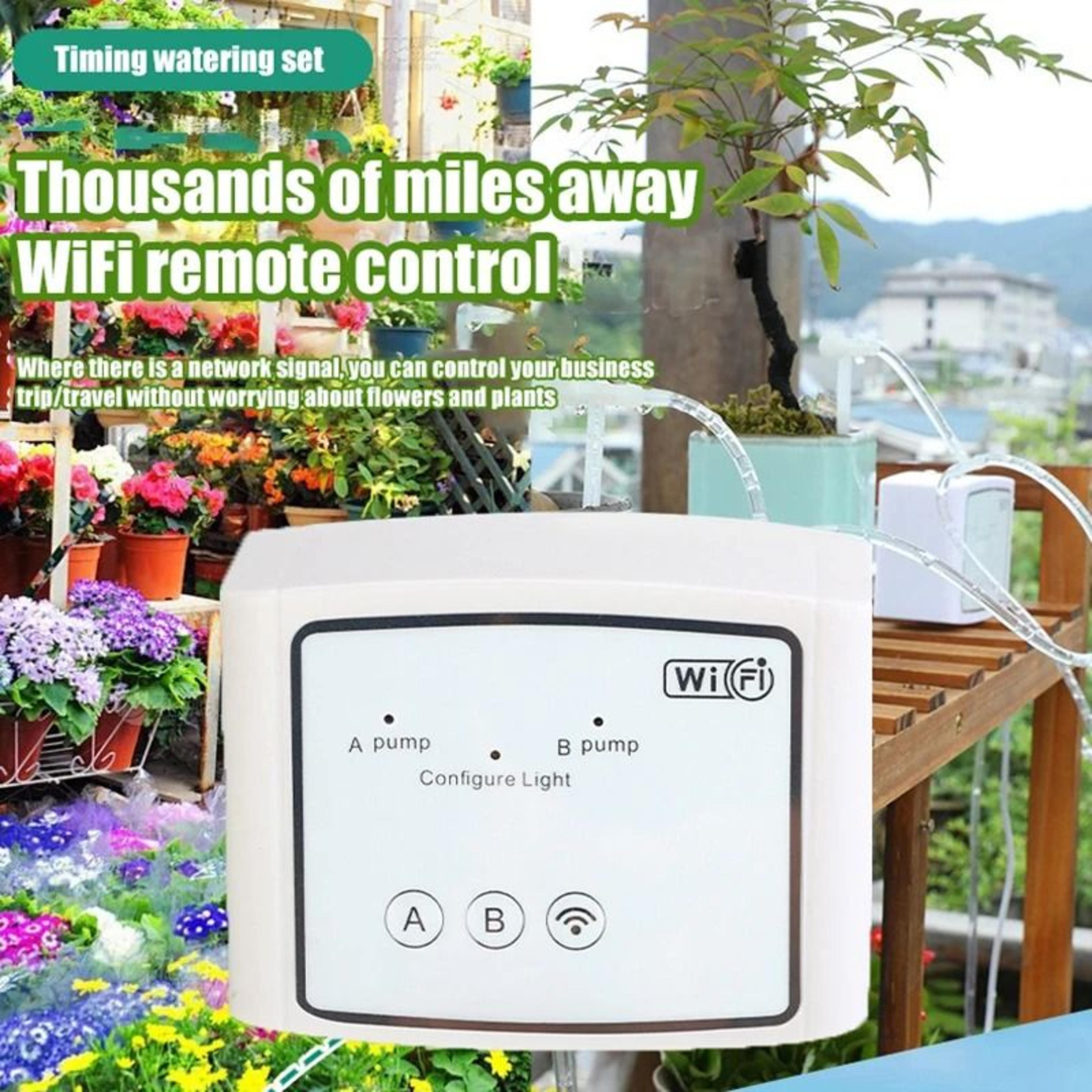 wifi dual pump drip irrigation kit for smart automatic plant watering