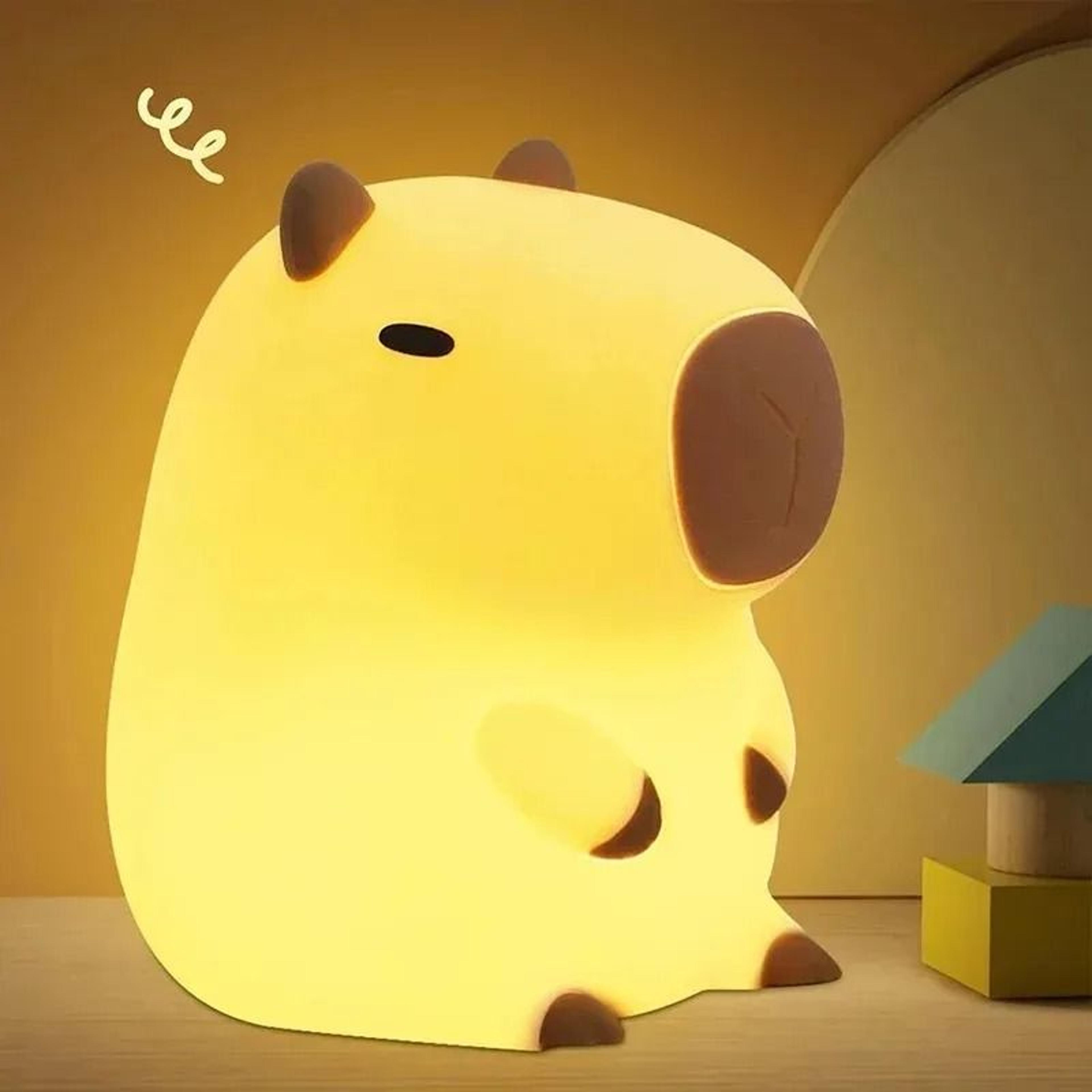 cute capybara silicone night light bedside lamp