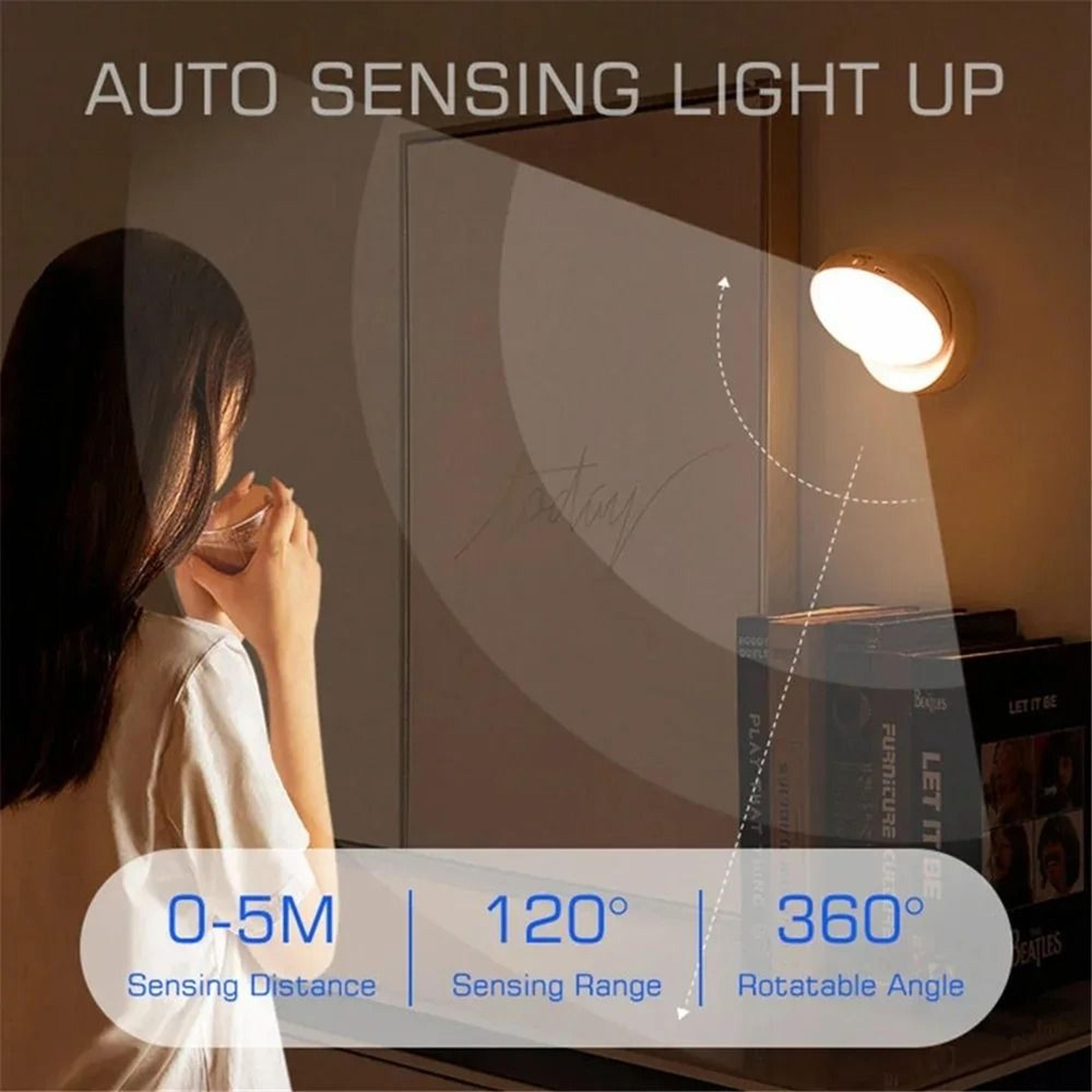 round rechargeable motion sensor led night light