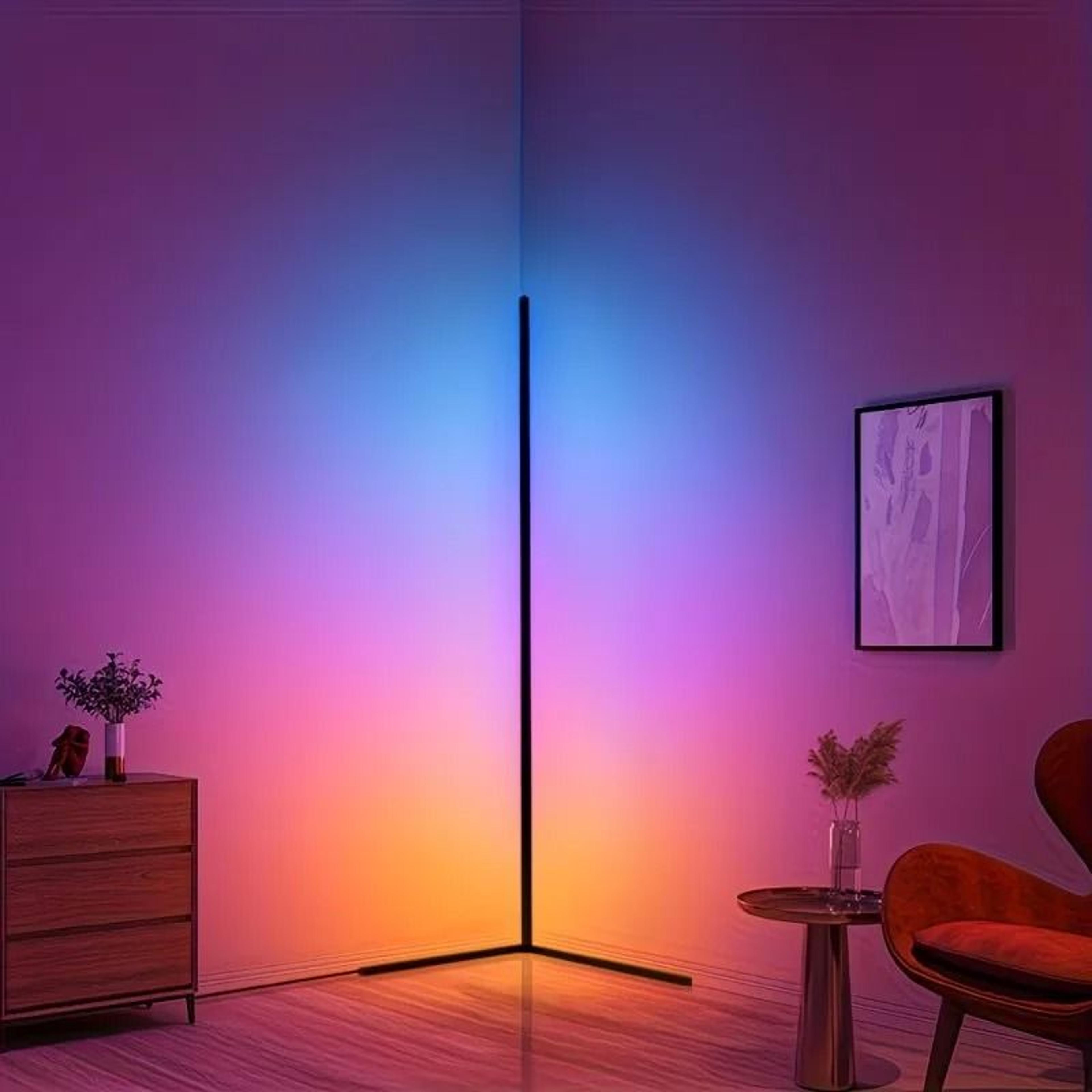 smart rgb corner floor lamp with app and remote