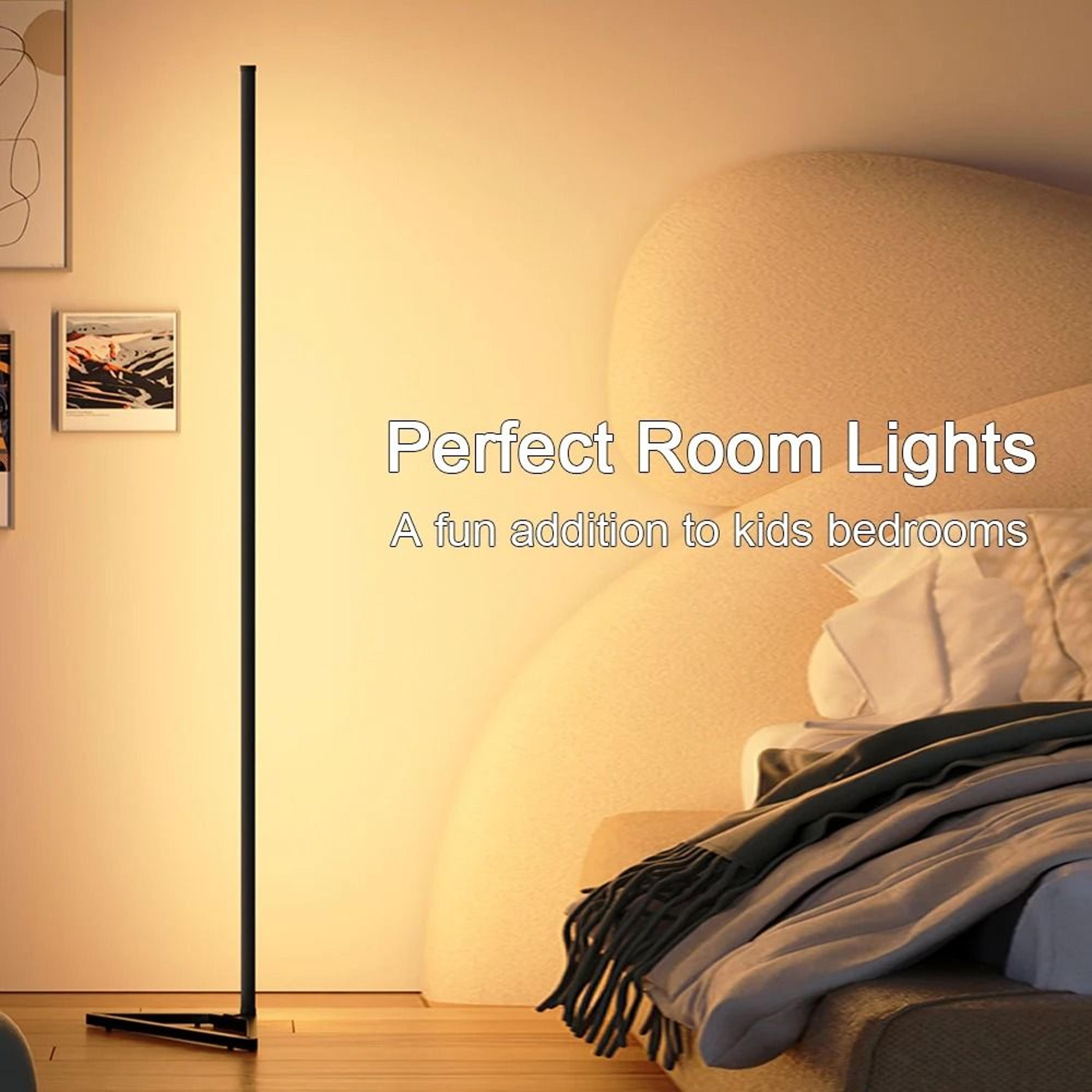 modern rgb led corner floor lamp for relaxing bedroom mood lighting ambiance