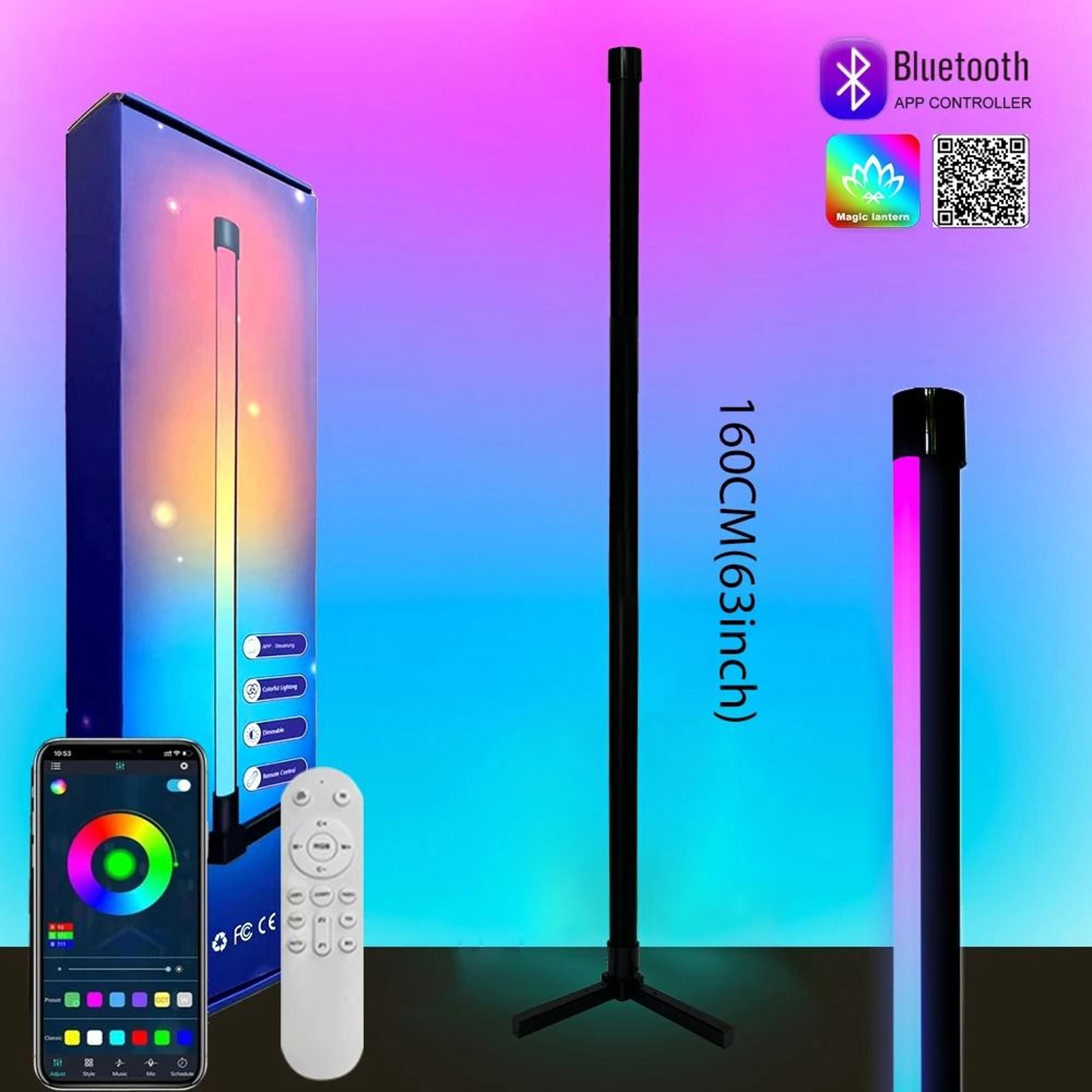 smart rgb sunset floor lamp with app control and music sync lighting
