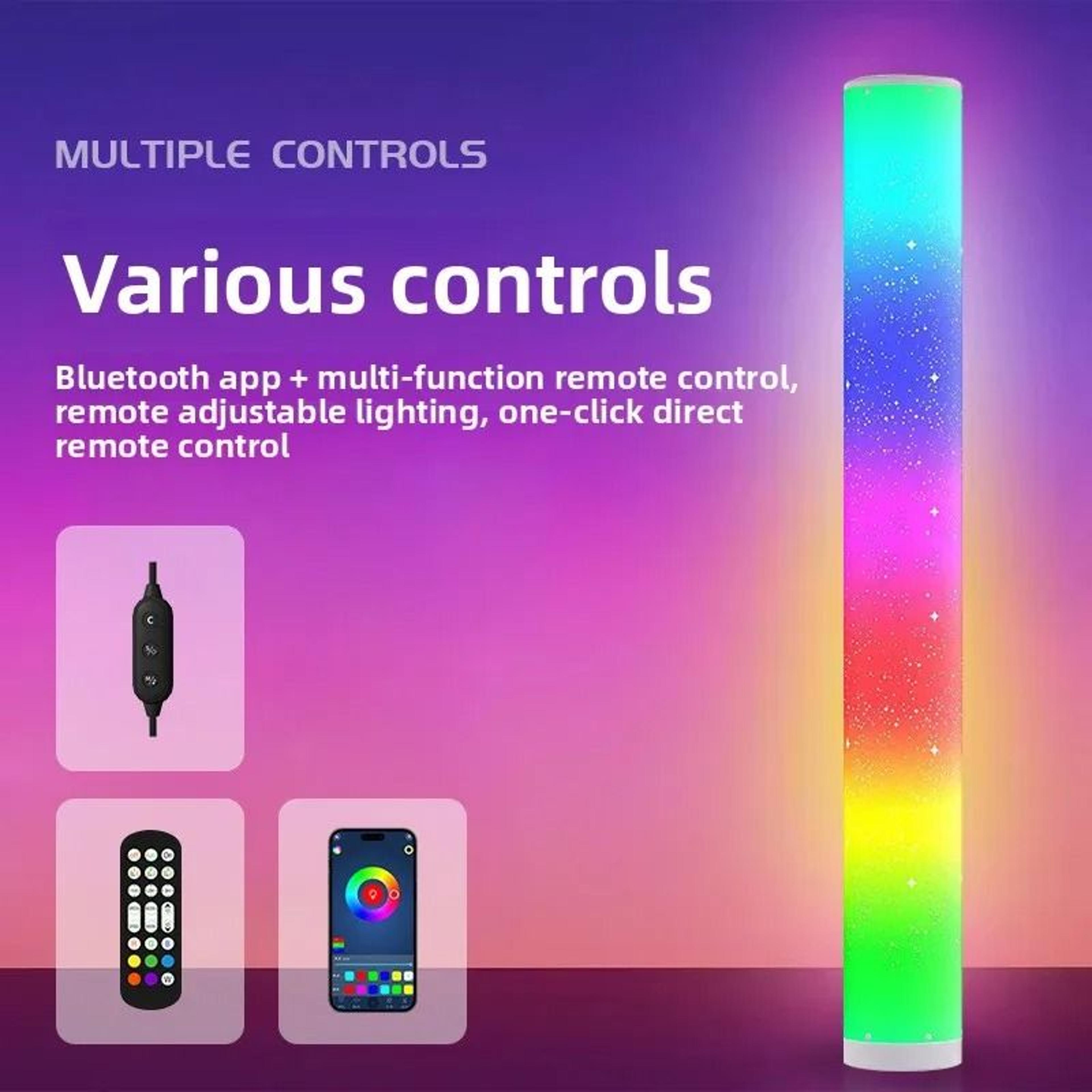rgb starry cylinder floor lamp with app and remote control