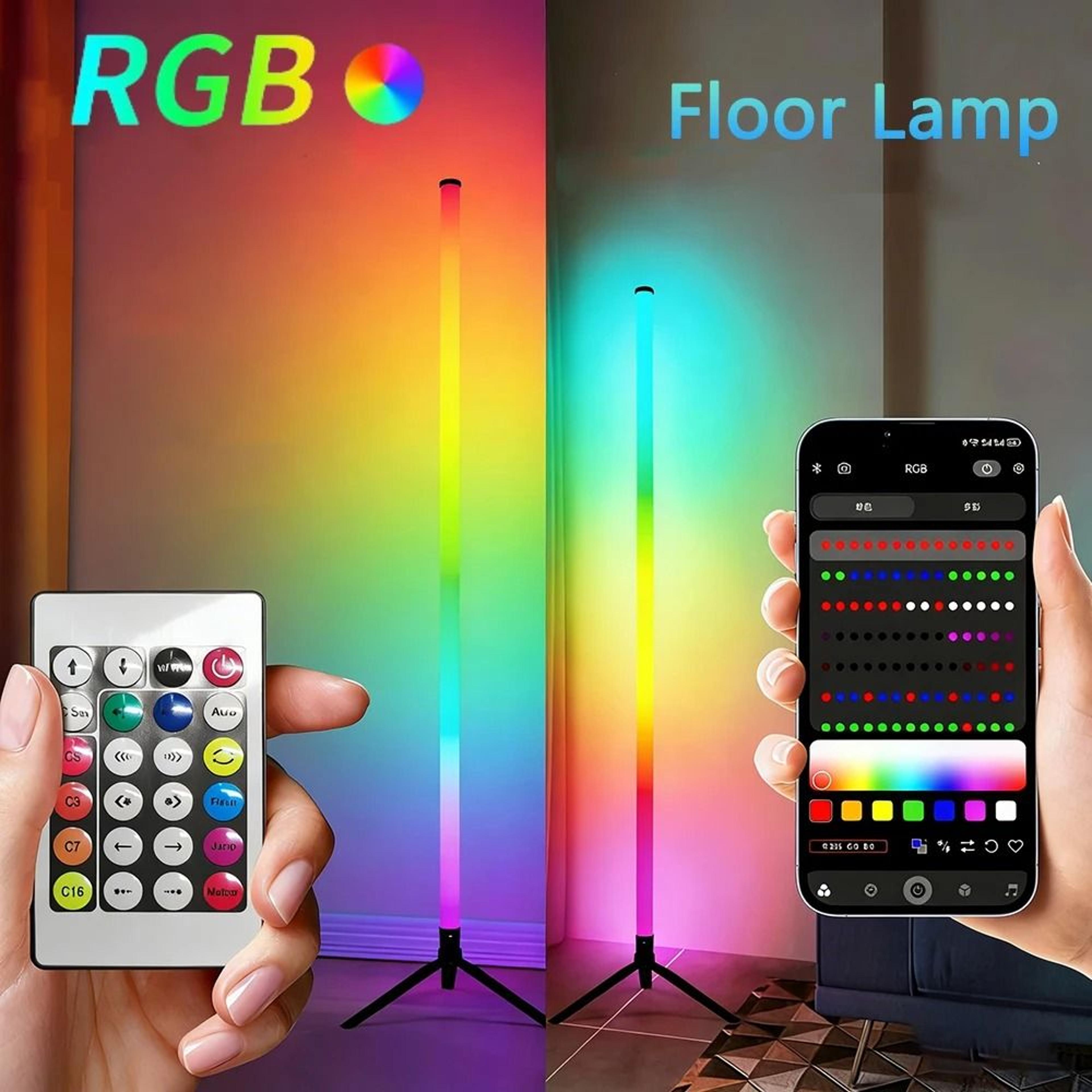 smart rgb corner floor lamp with music sync for immersive mood lighting