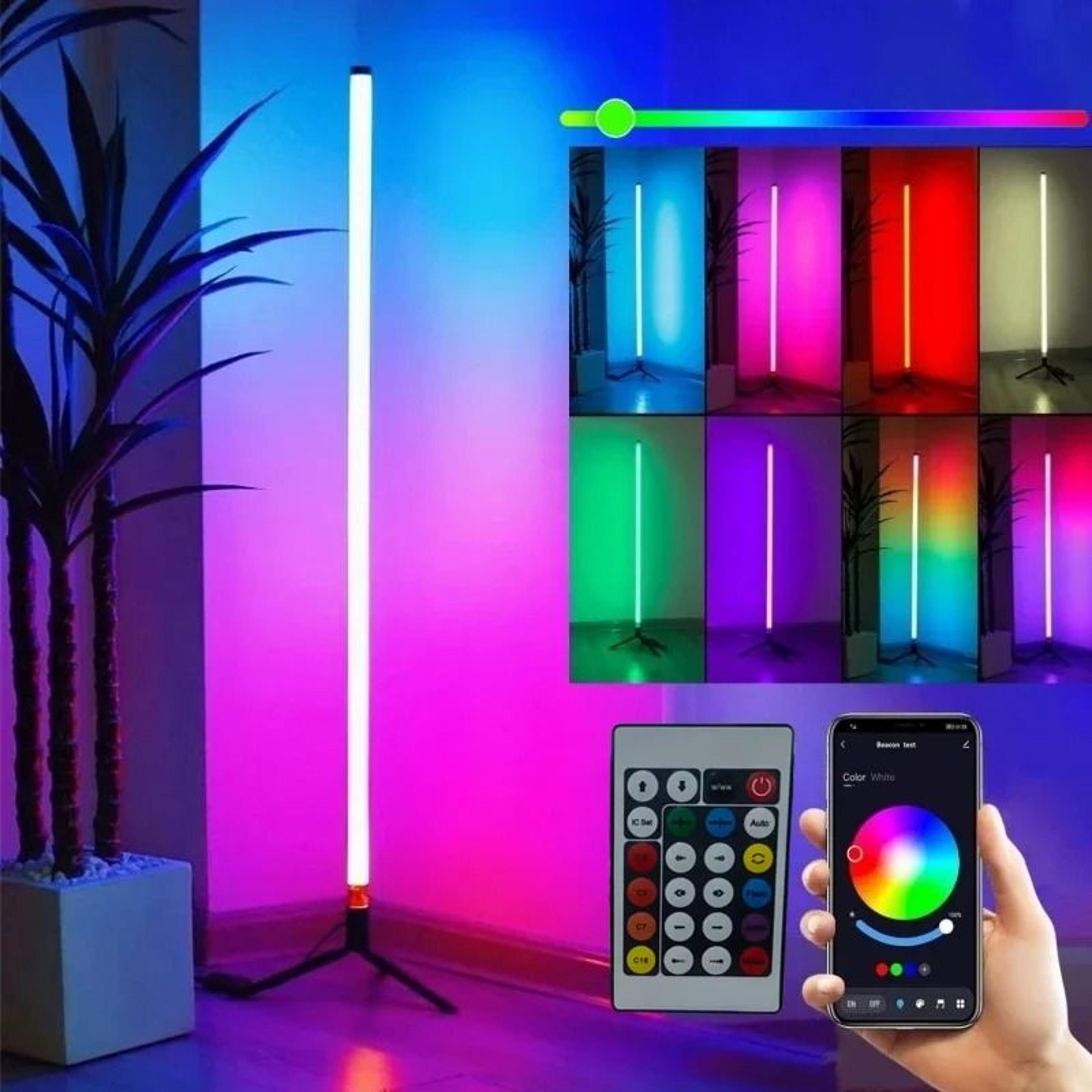 smart rgb corner floor lamp with app control and music sync