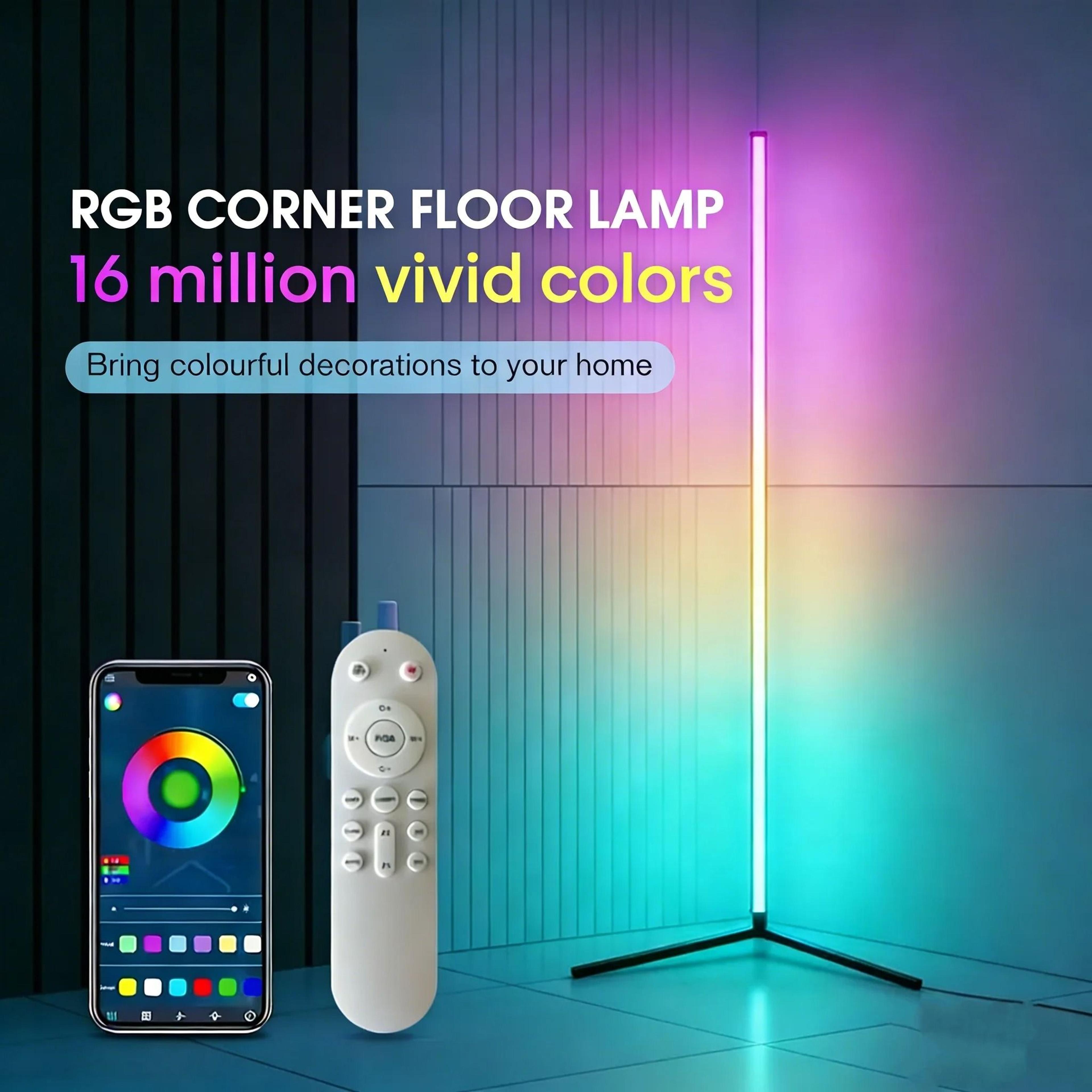 smart rgbic floor lamp with music sync and custom color effects