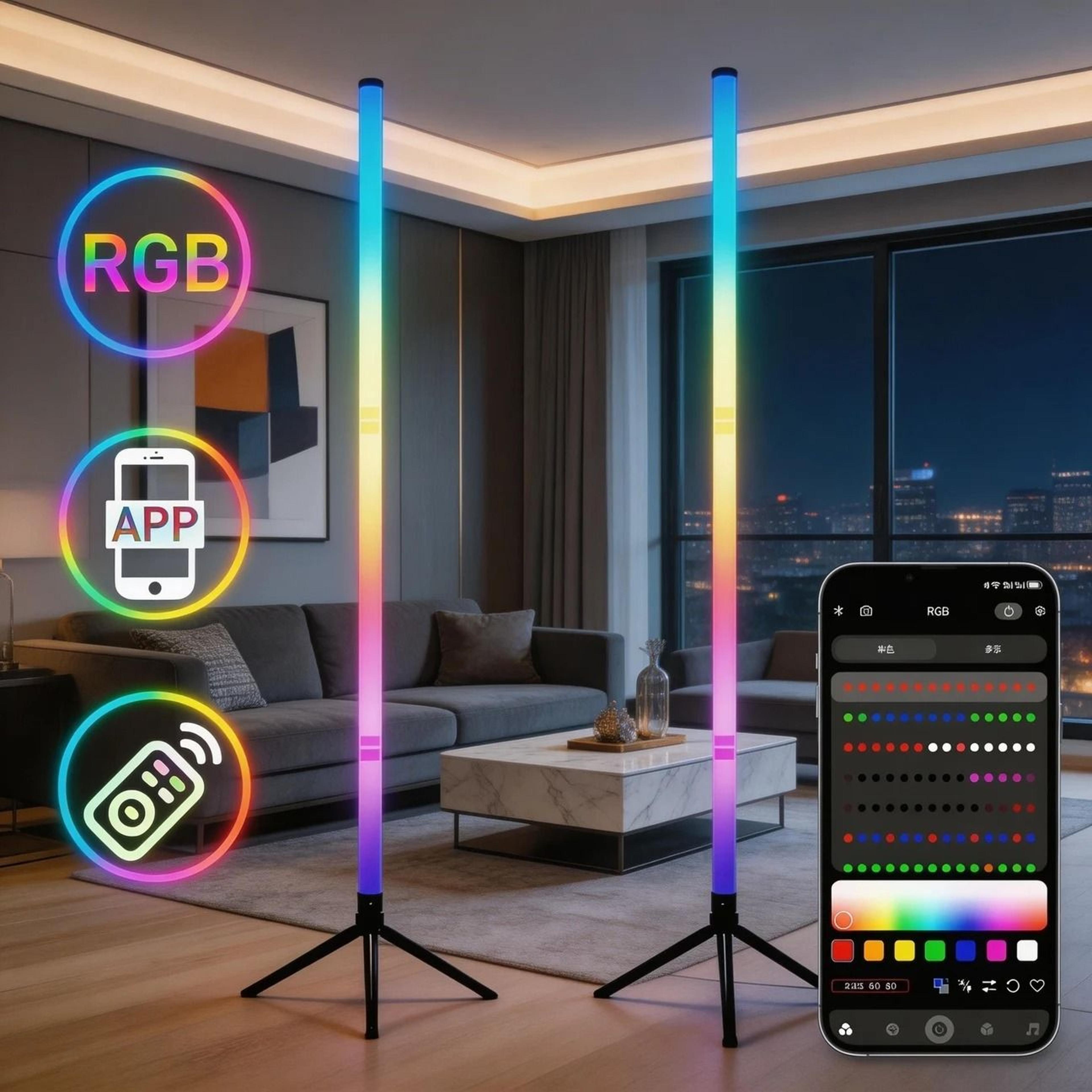 lumibeat smart rgb led corner floor lamp
