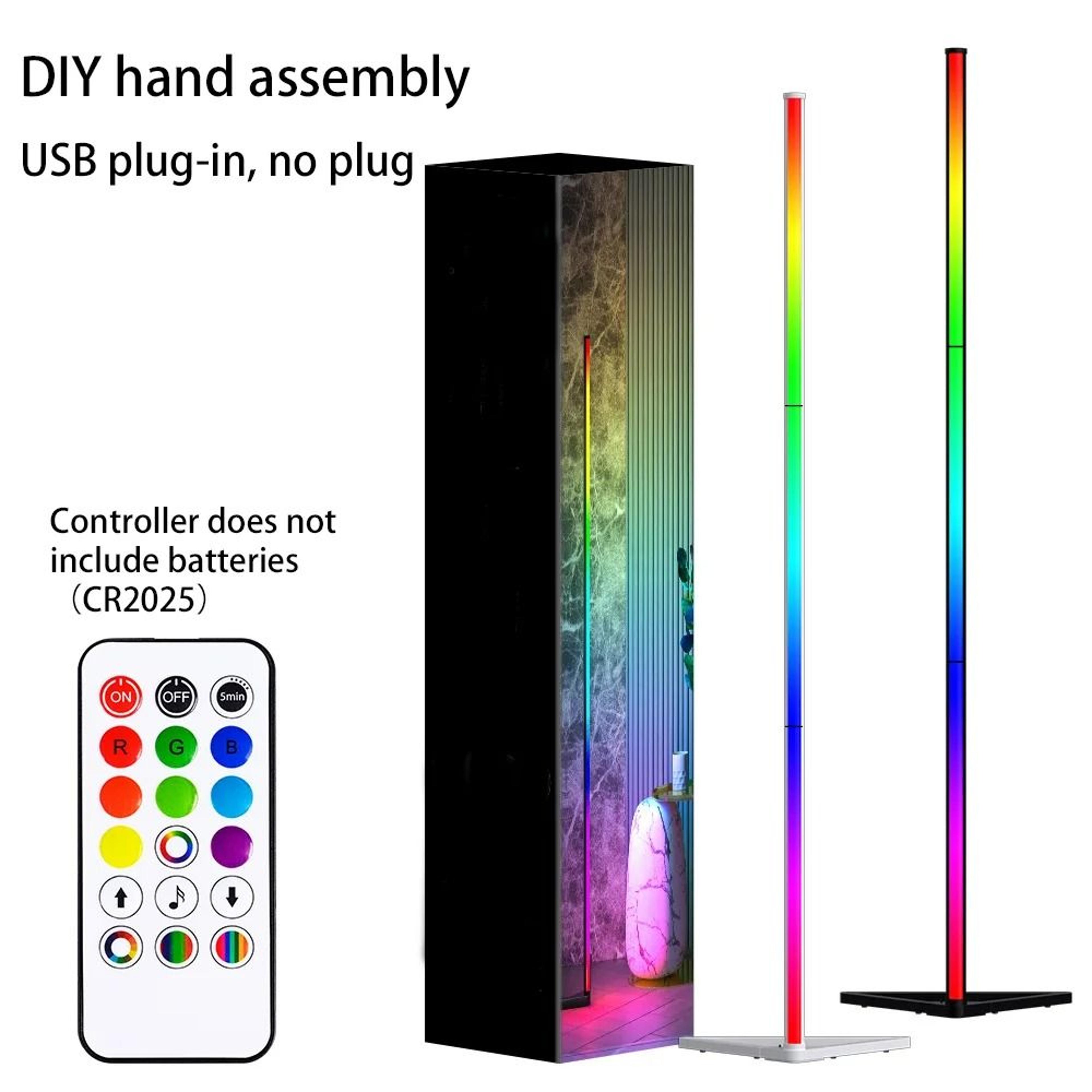 luminordic 140cm smart rgb dimmable corner floor lamp for modern interiors