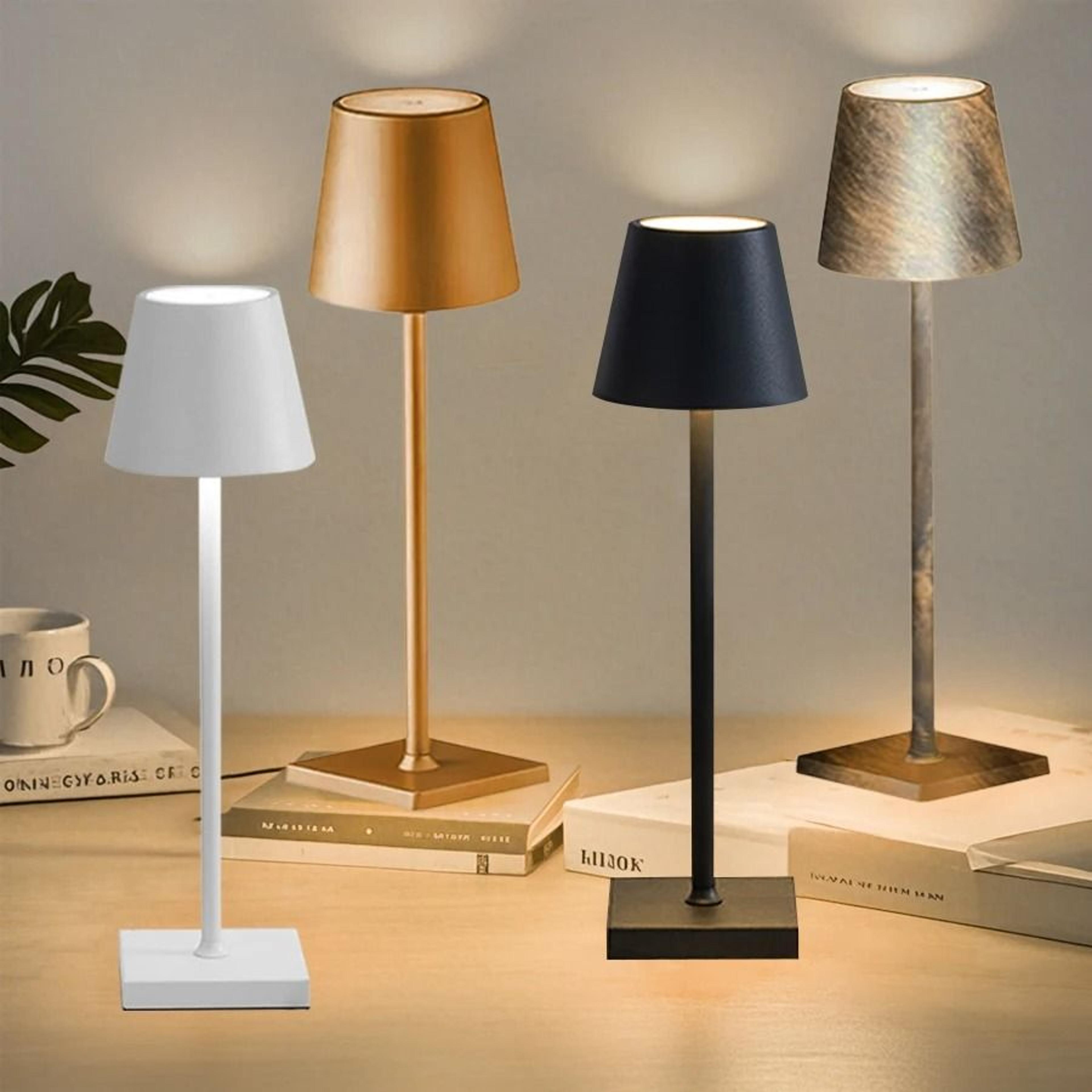 lumiglow rechargeable touch led table lamp with three color ambient lighting